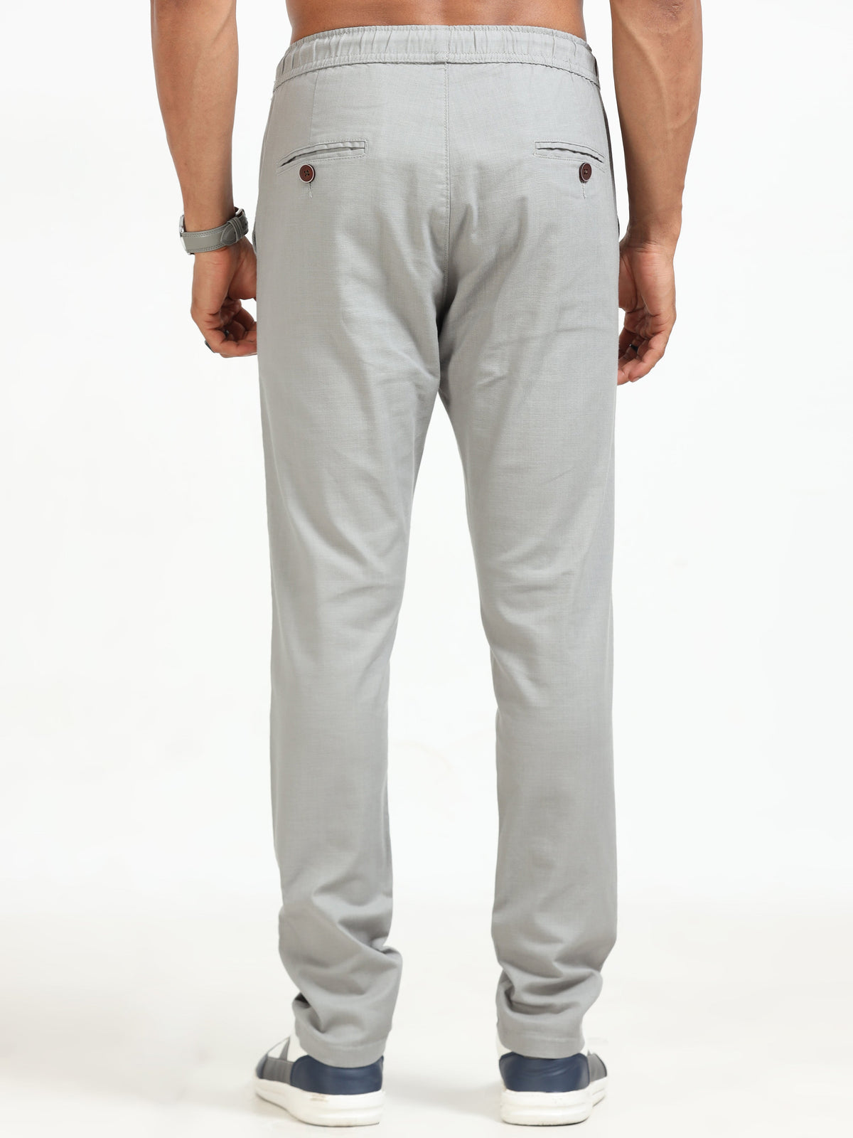 Men Linen Traveller Pant-Stone