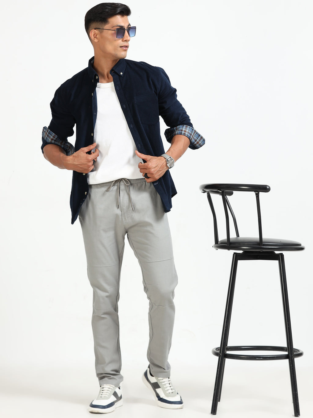 Men Linen Traveller Pant-Stone