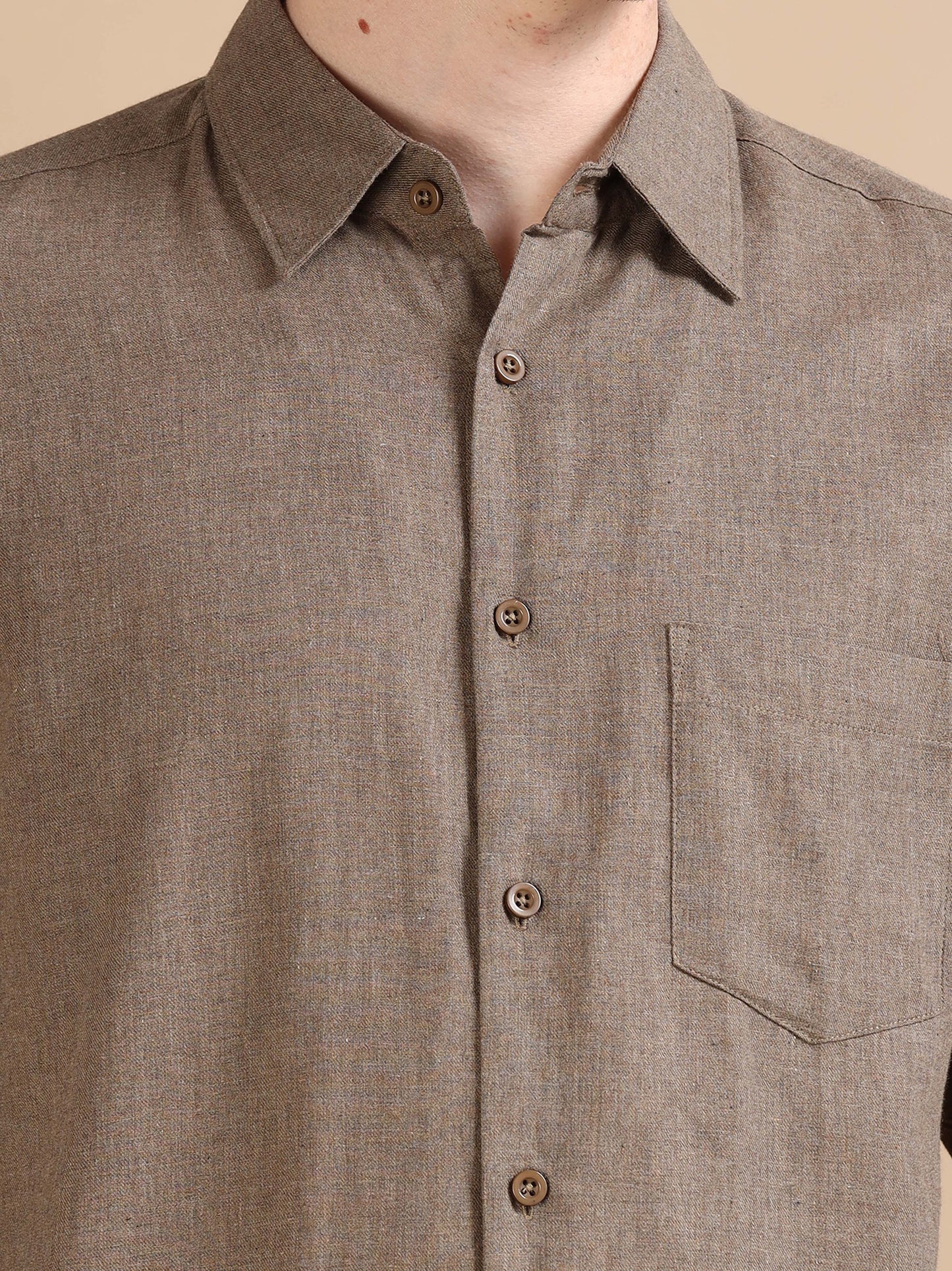 Men Classic Grey Brown Shirt
