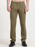 Men Lazy Linen Pleat Pant-Lt Olive