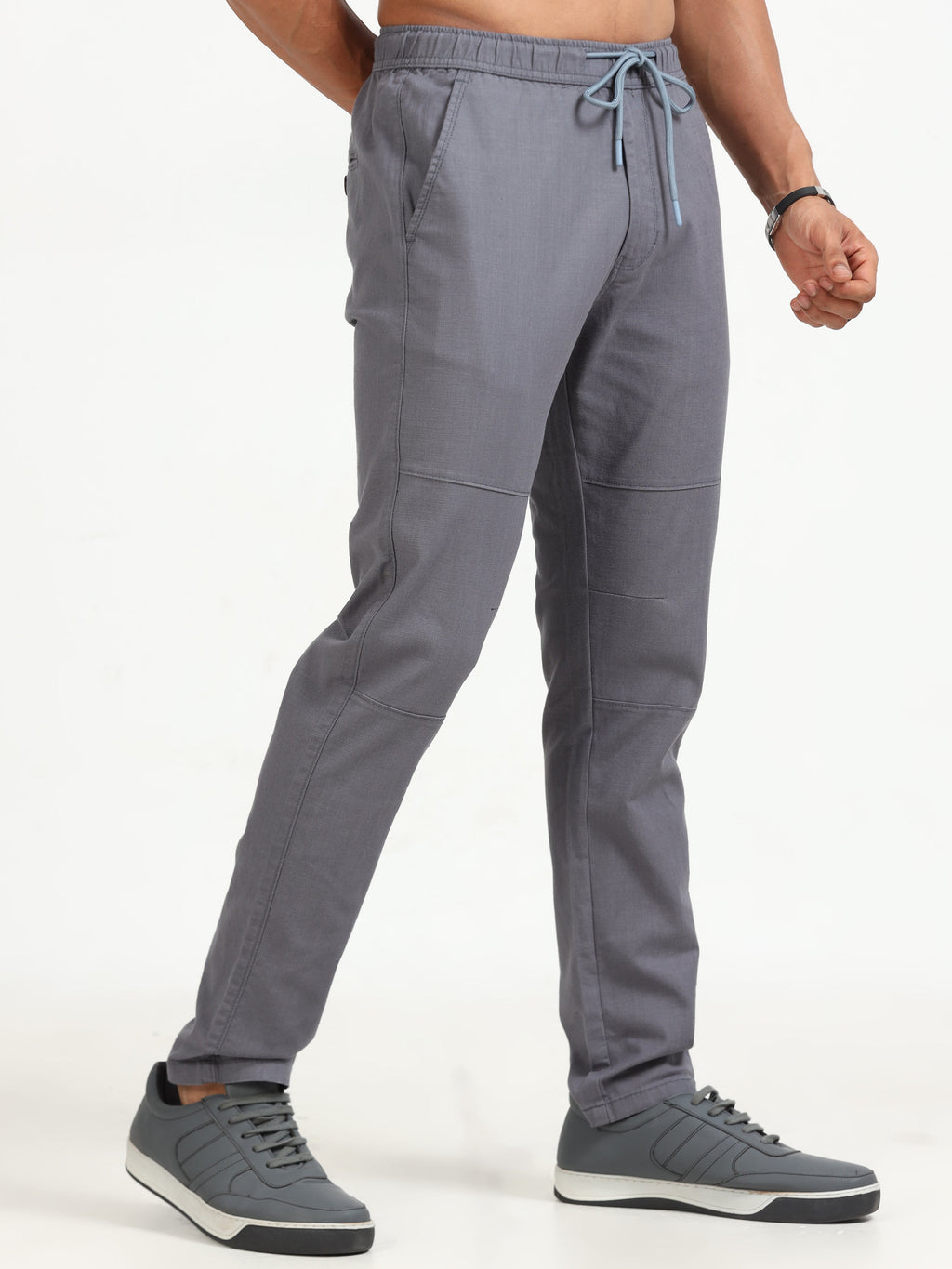 Men Linen Traveller Pant-Grey
