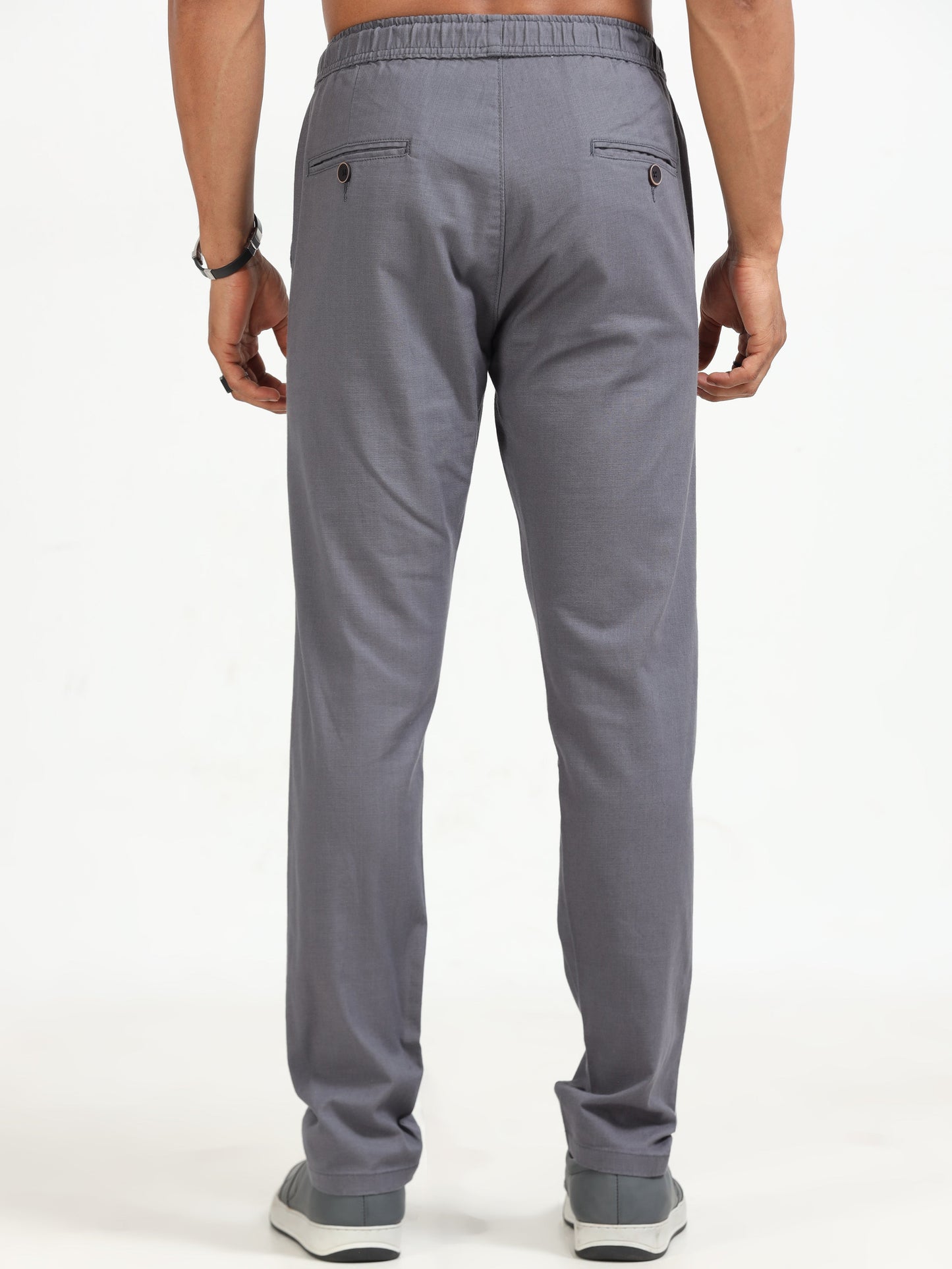 Men Linen Traveller Pant-Grey