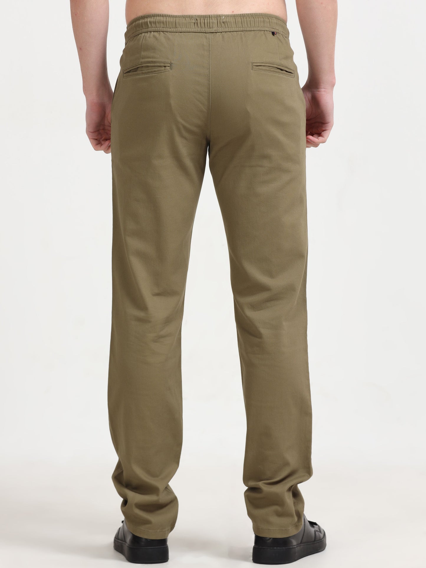 Men Lazy Linen Pleat Pant-Lt Olive