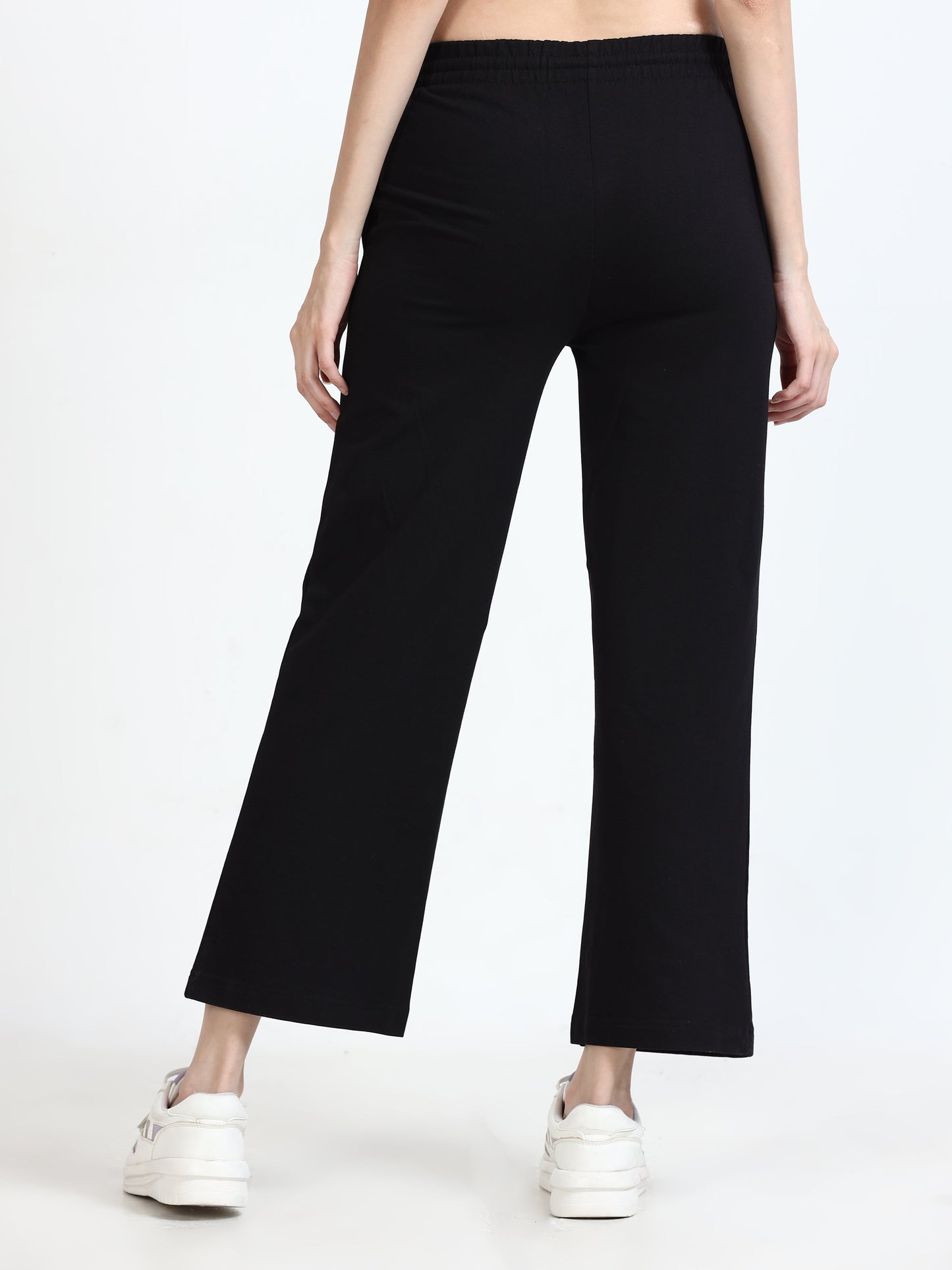Women High Waist Flared Pant - Black