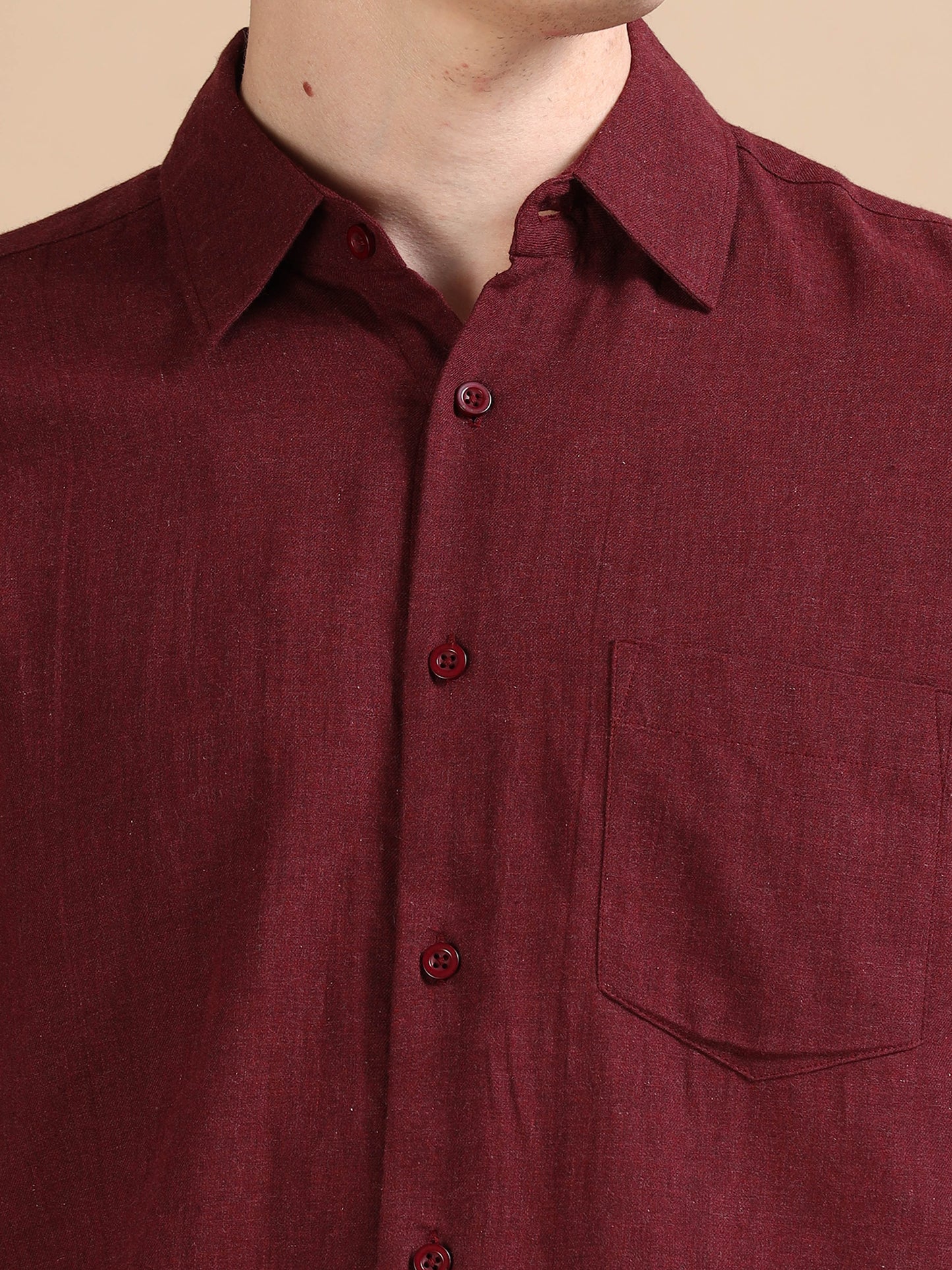 Men Classic Grey Maroon Shirt