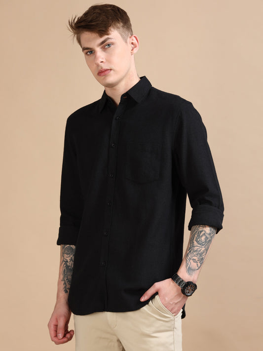 Men Classic Grey Black Shirt