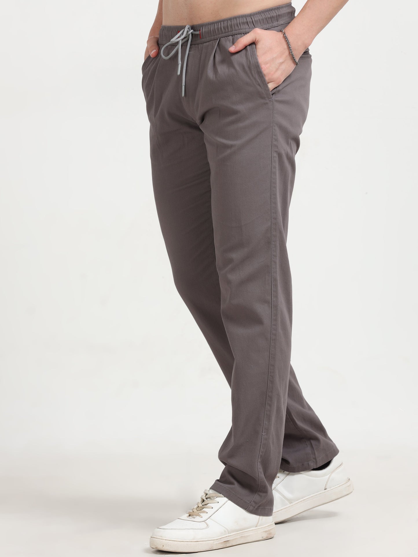 Men Lazy Linen Pleat Pant-Dk Grey