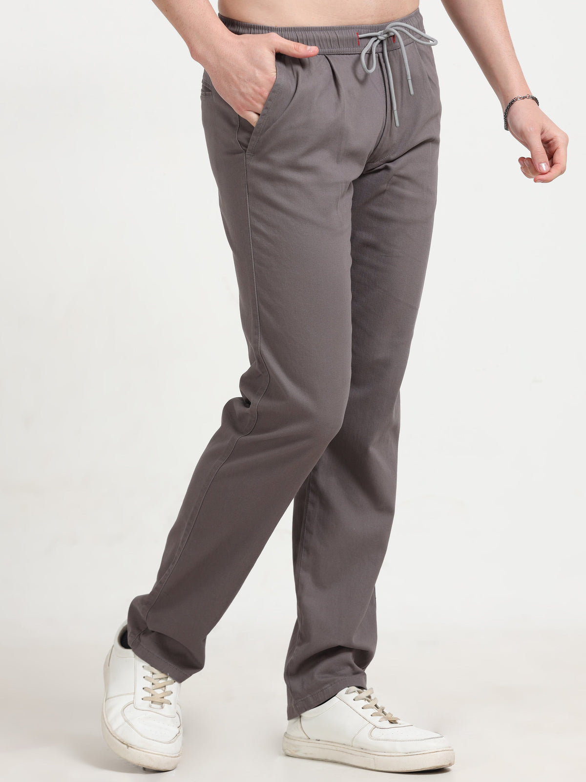 Men Lazy Linen Pleat Pant-Dk Grey