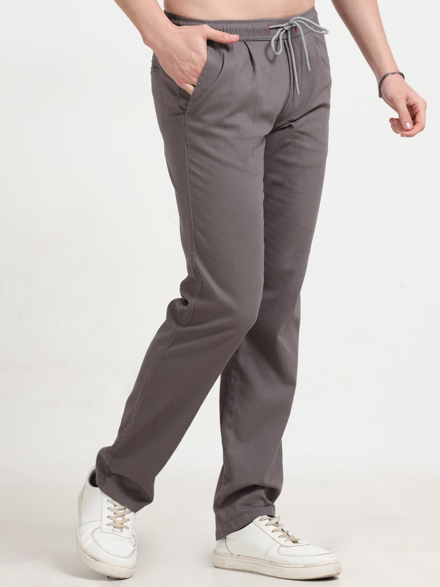 Men Lazy Linen Pleat Pant-Dk Grey