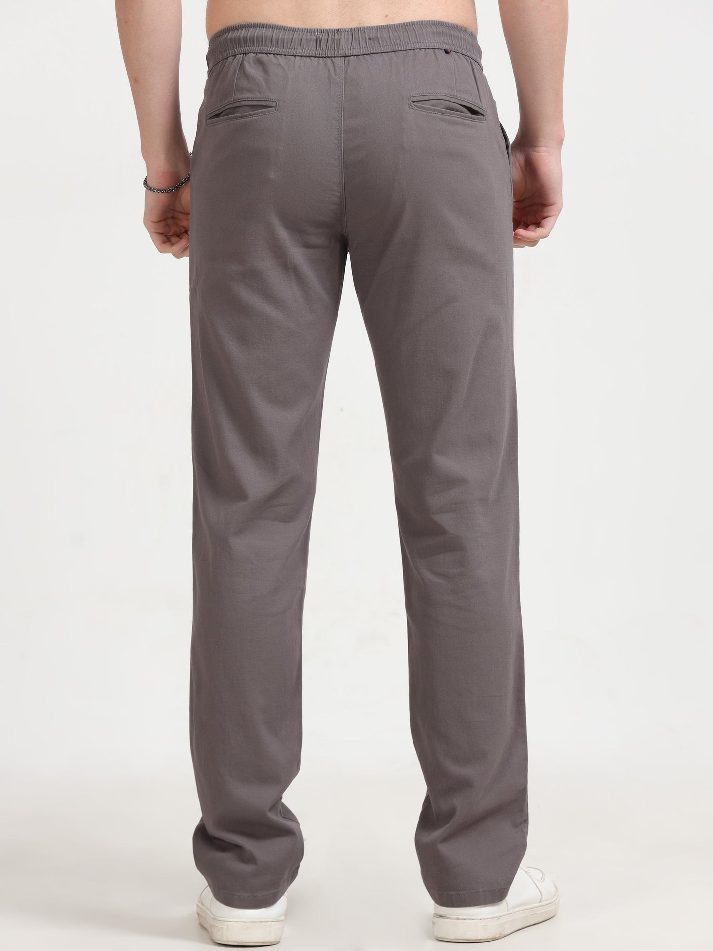 Men Lazy Linen Pleat Pant-Dk Grey