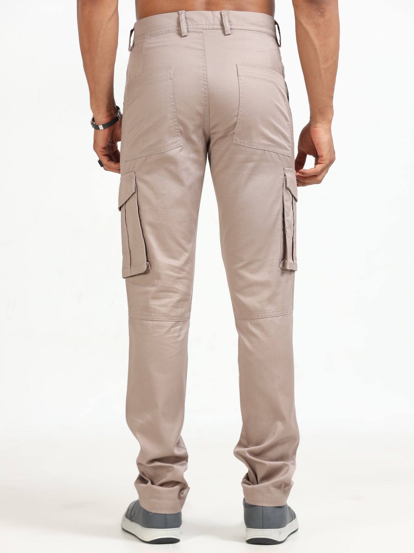 Men Popcorn Dobby Cargo-Khakhi