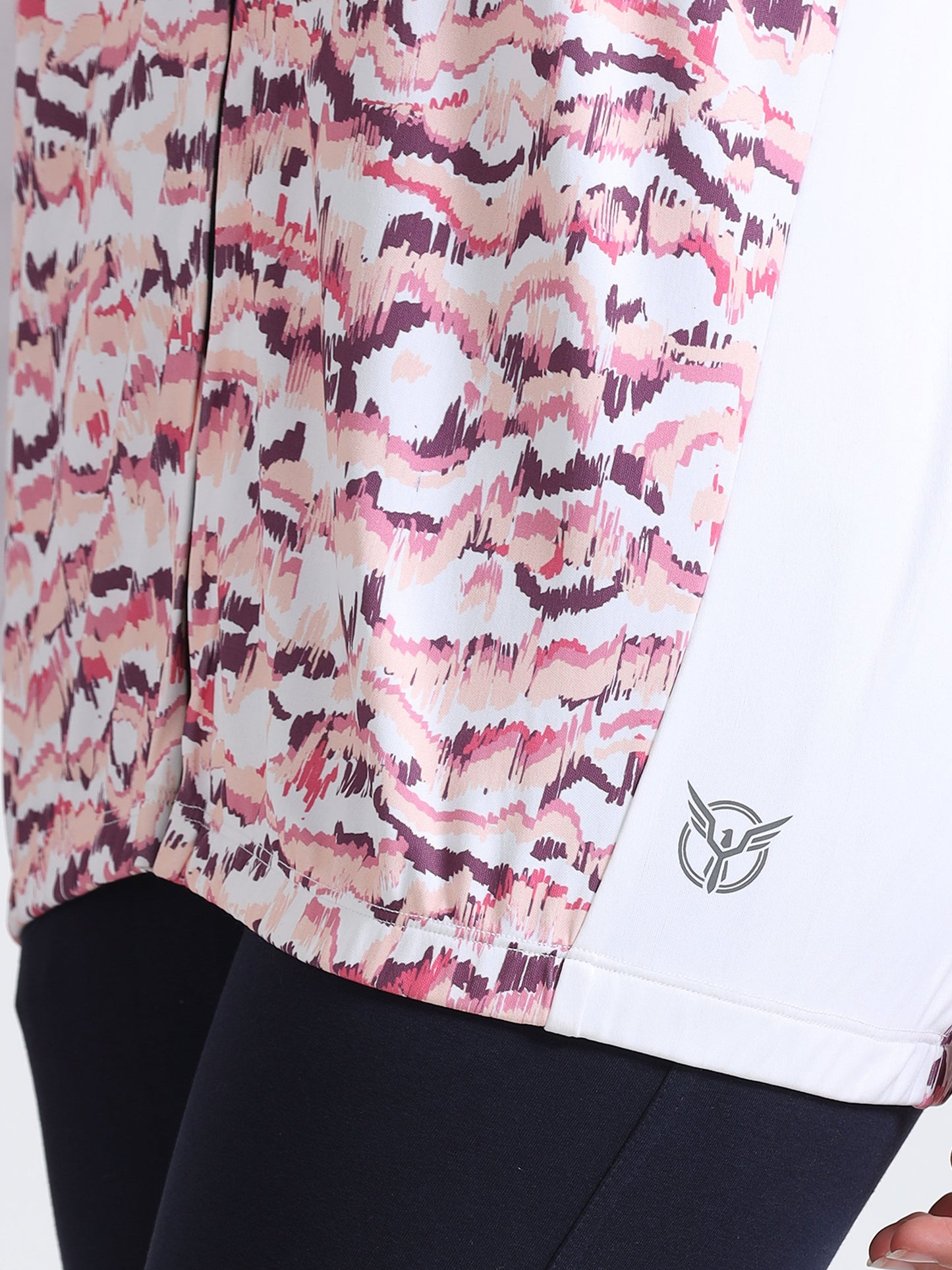 Mauve Abstract Women Cycling Tee