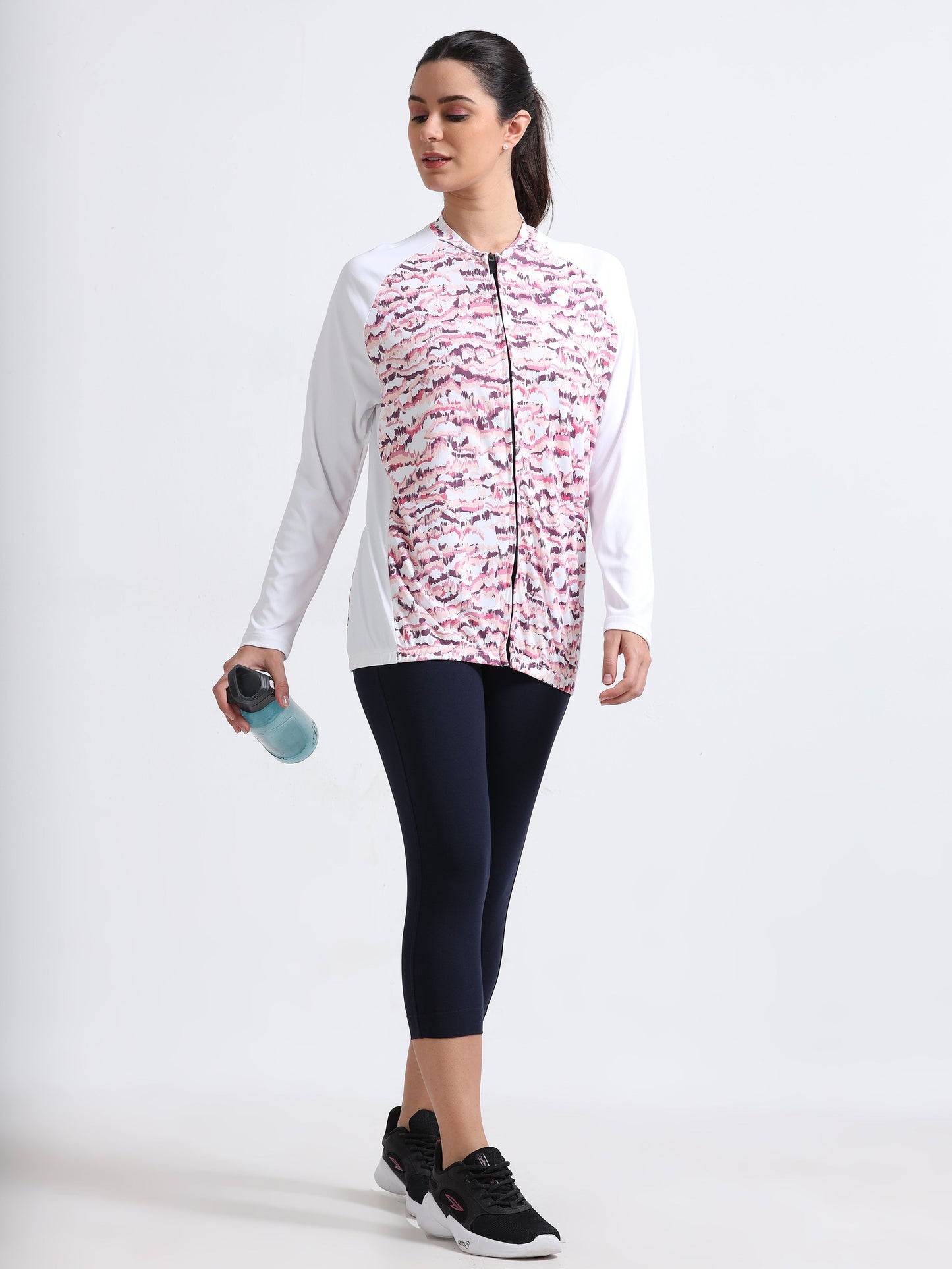 Mauve Abstract Women Cycling Tee