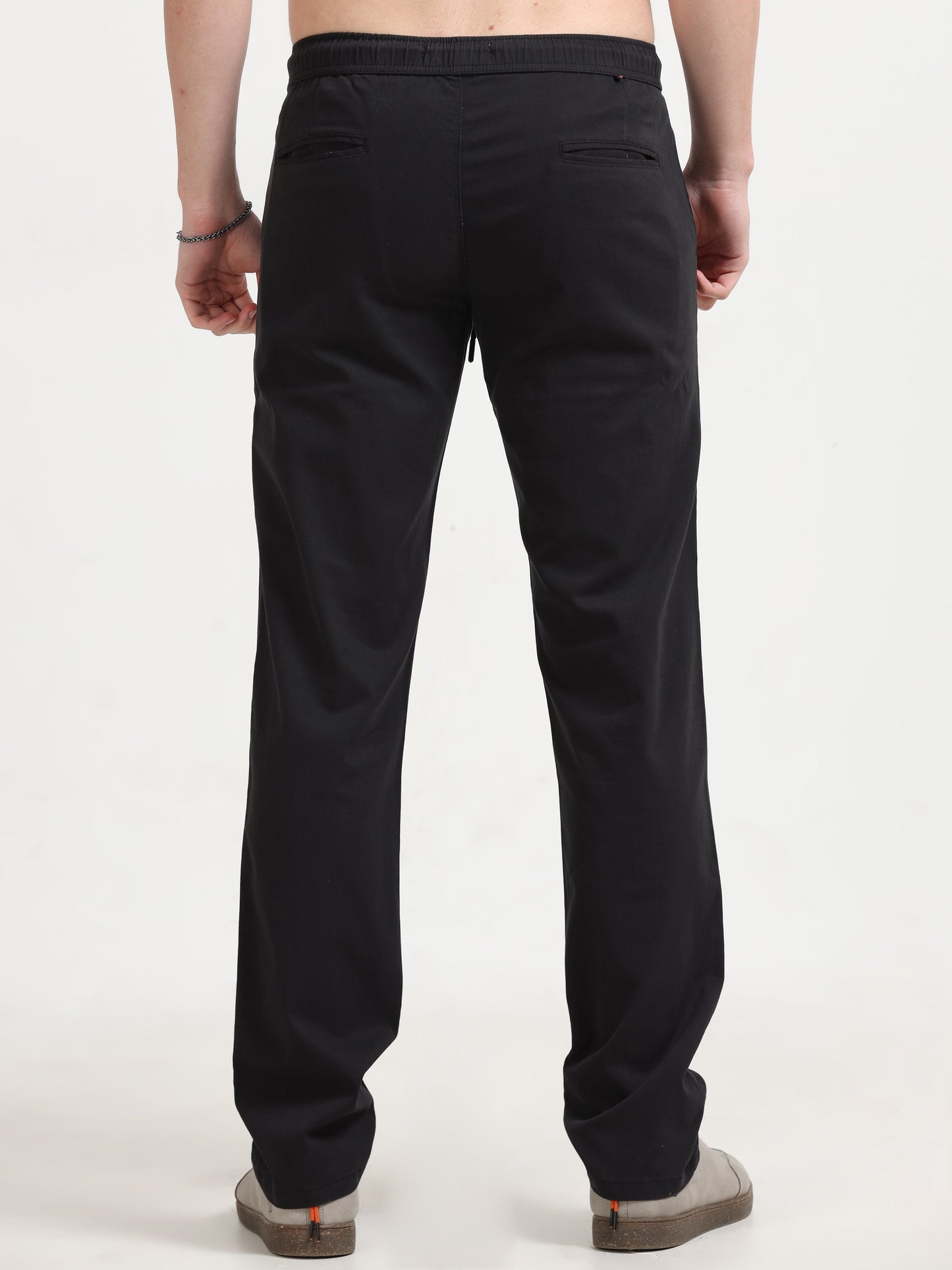 Men Lazy Linen Pleat Pant-Black