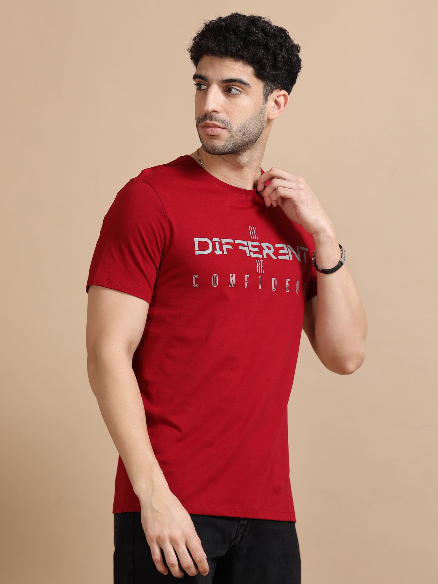 Different Printed T-Shirt- Red