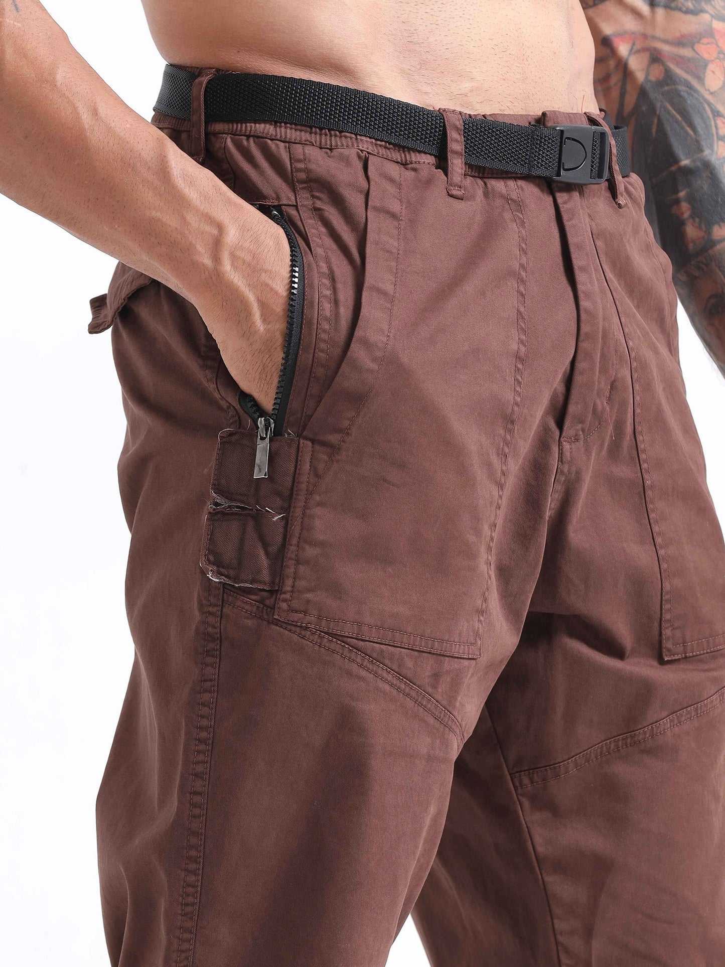 ZipCore Utility Pant In Brown