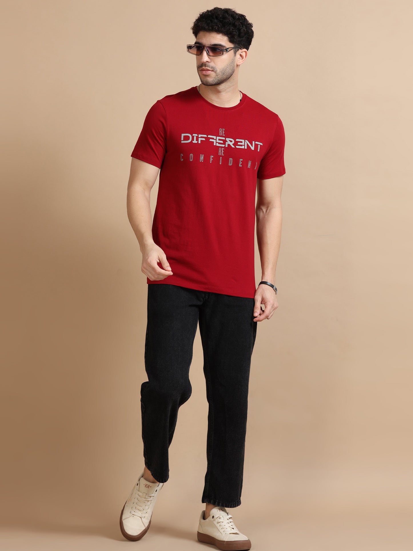 Different Printed T-Shirt- Red