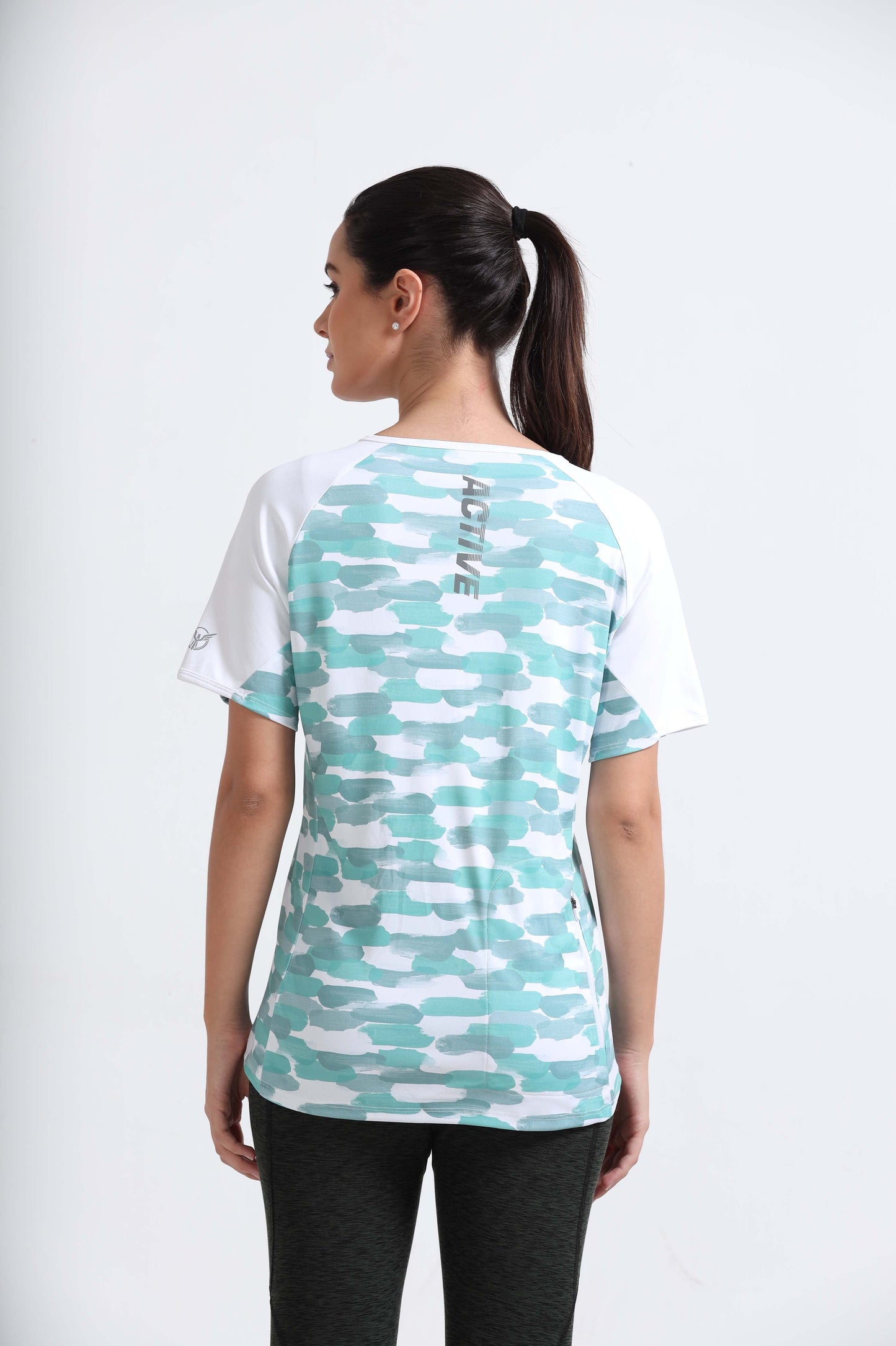 Painted Stripe Abstract Women Cycling Tee