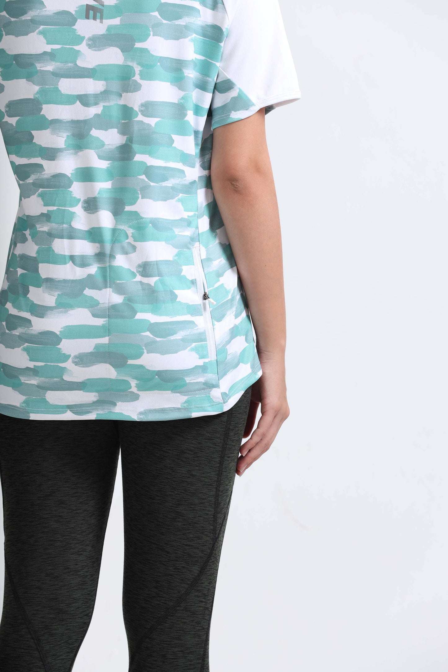 Painted Stripe Abstract Women Cycling Tee