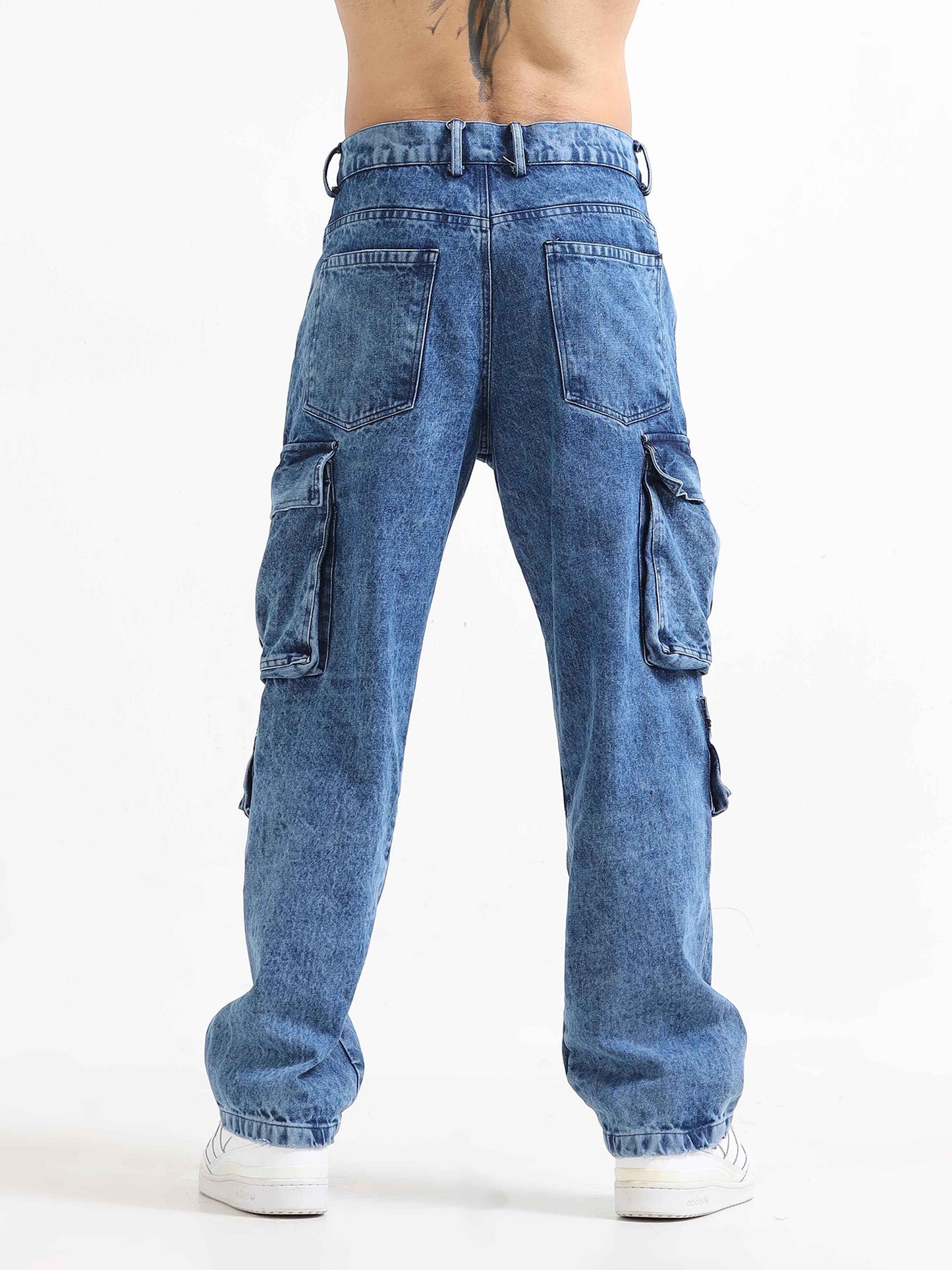 Urban Utility Wore-out Distressed Denim In Blue