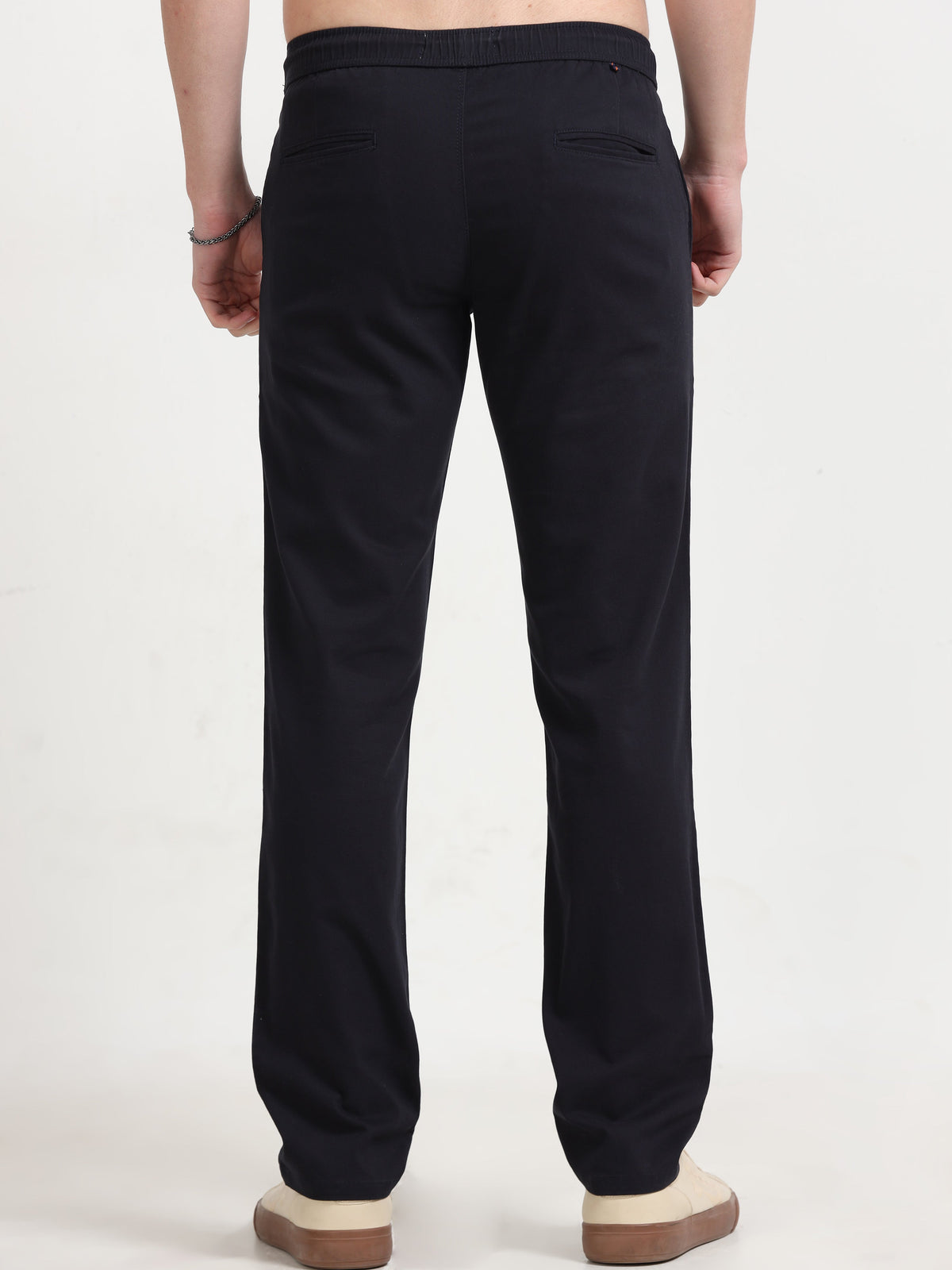 Men Lazy Linen Pleat Pant-Navy