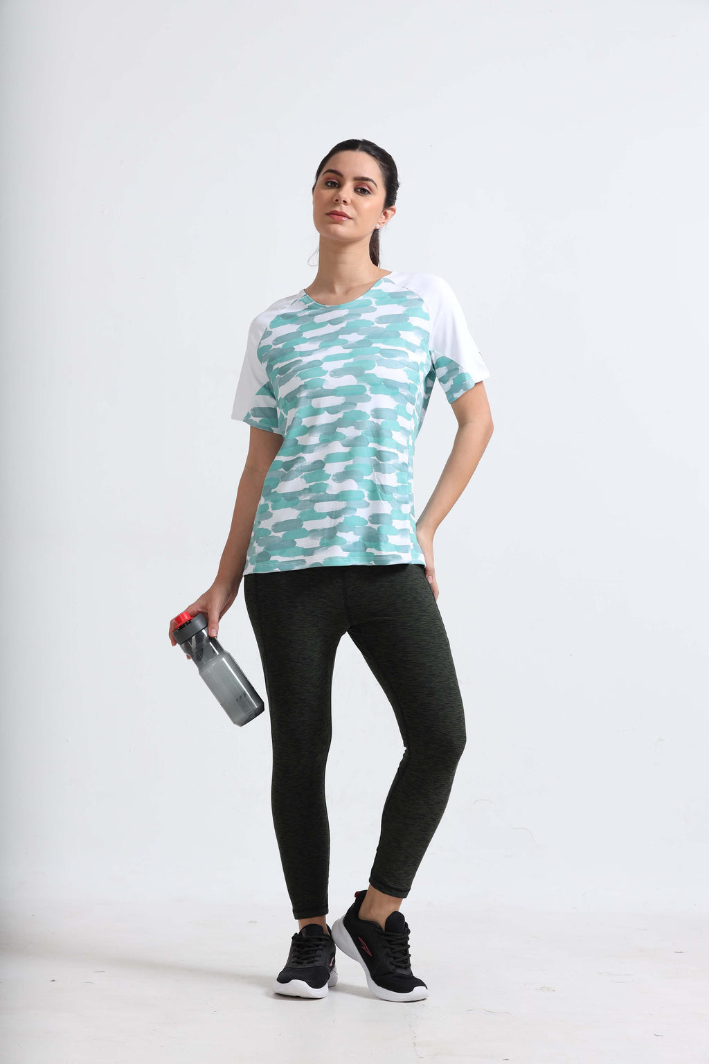 Painted Stripe Abstract Women Cycling Tee