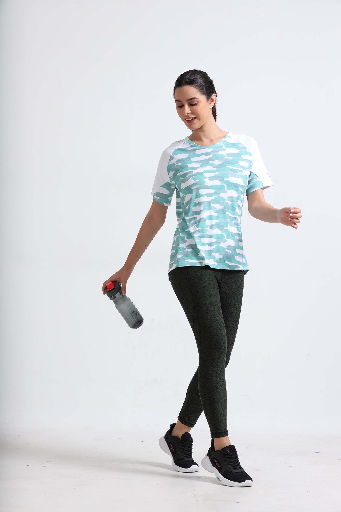Painted Stripe Abstract Women Cycling Tee