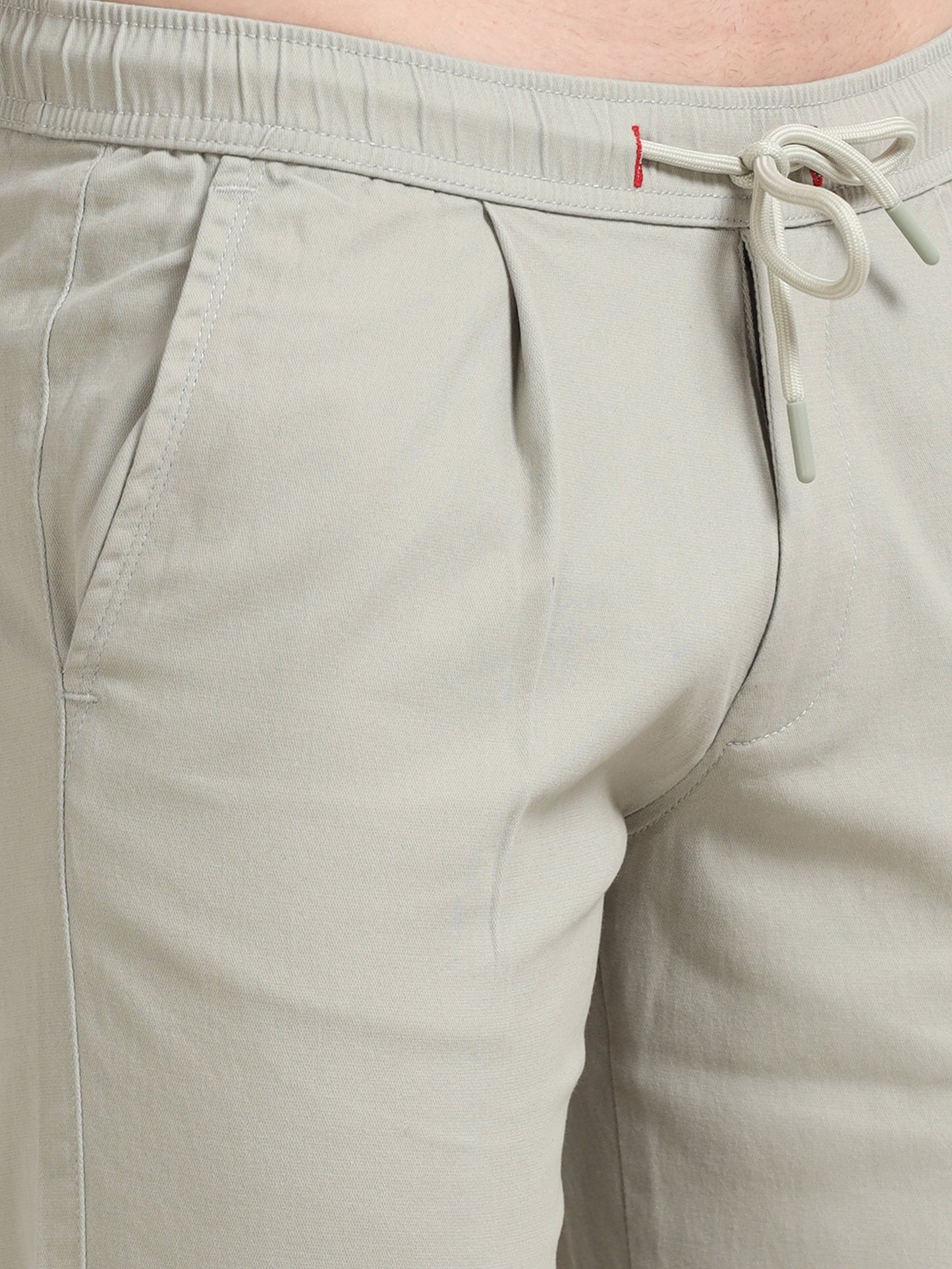 Men Lazy Linen Pleat Pant-Lt Grey