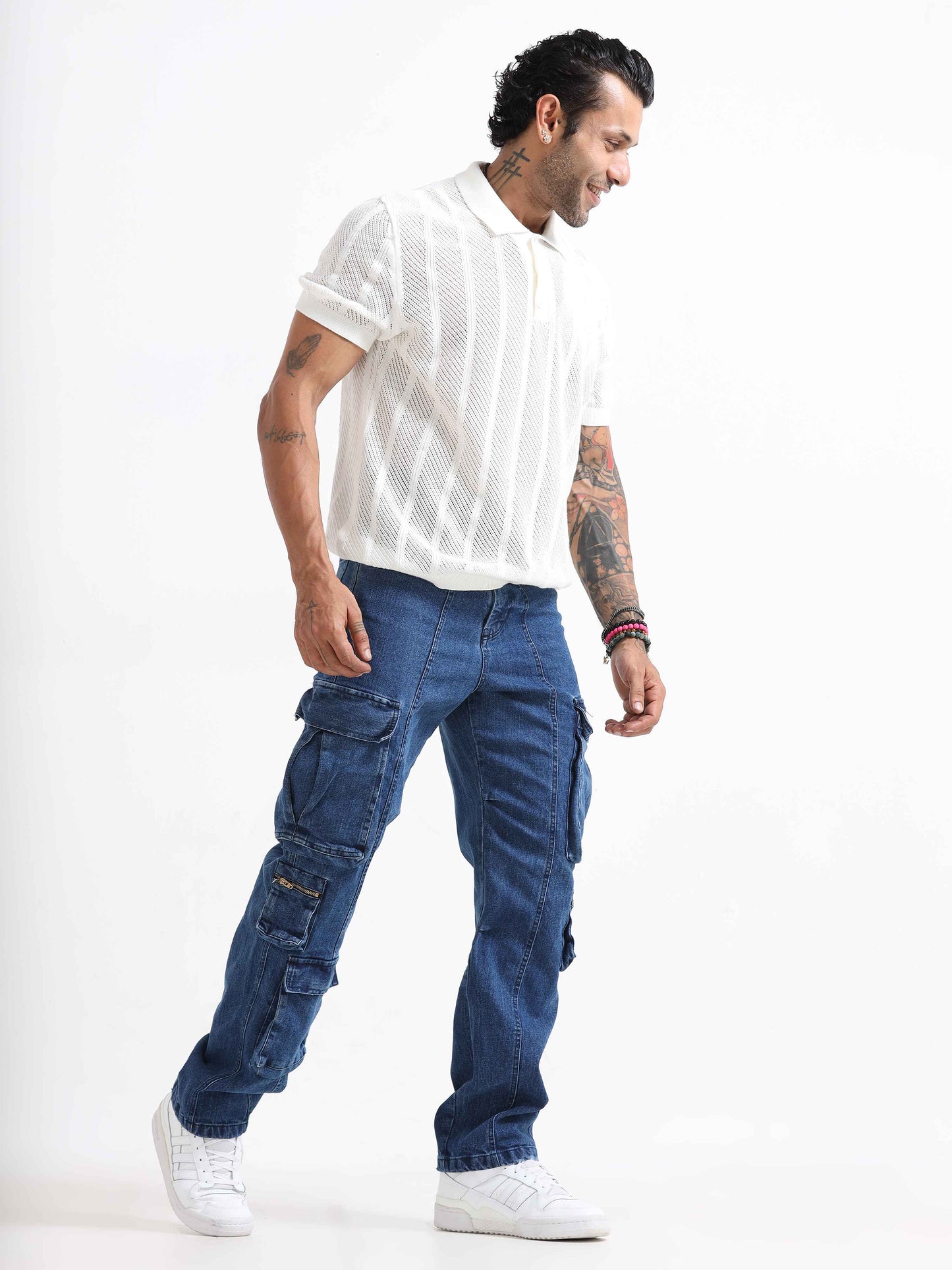 Urban Utility Denim Cargo In Light Blue