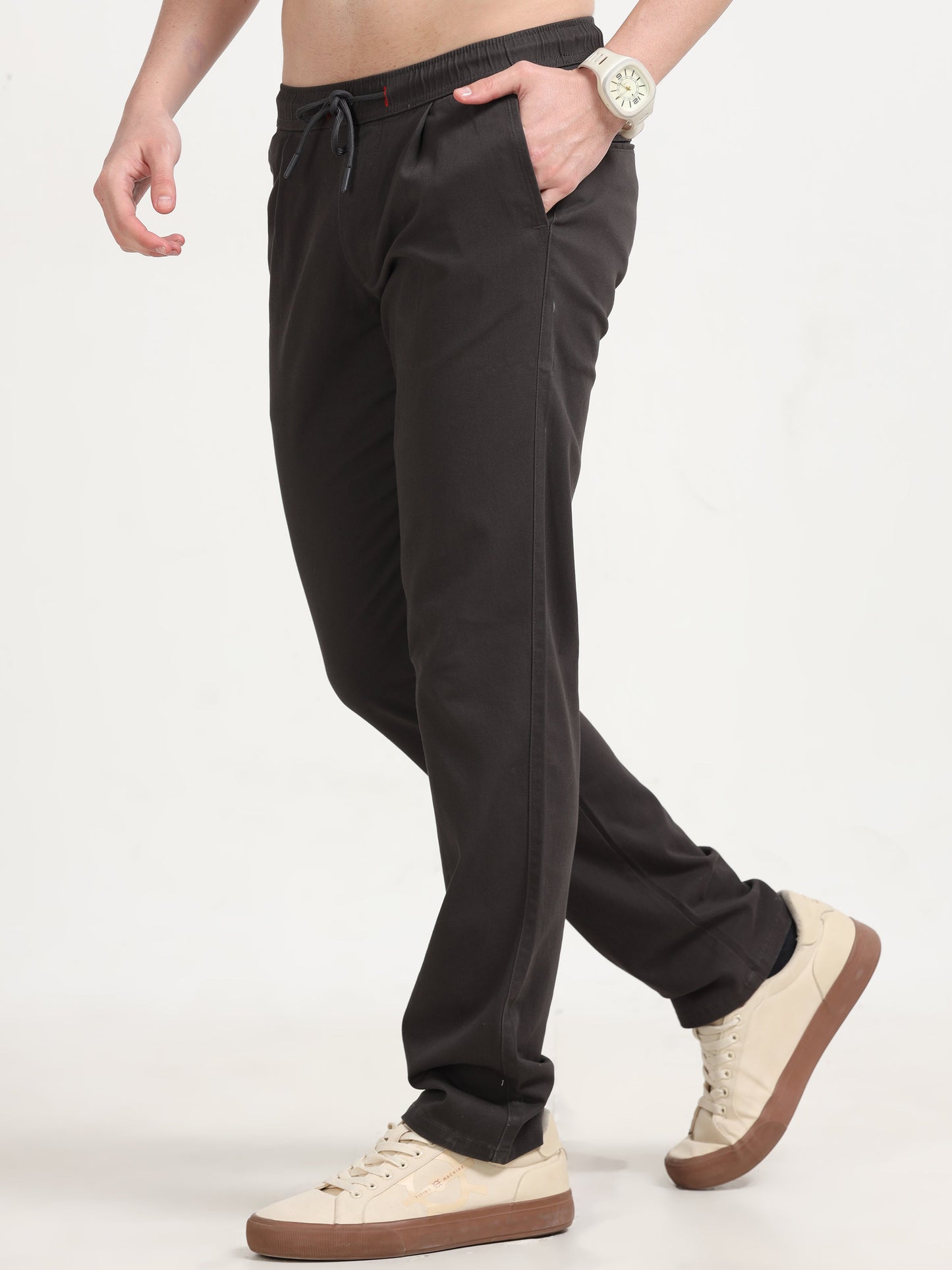 Men Lazy Linen Pleat Pant-Olive