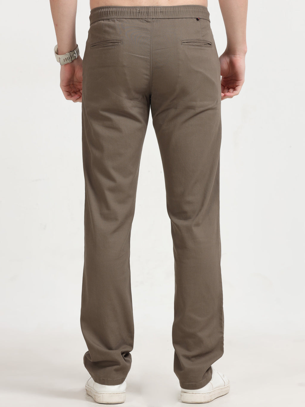 Men Lazy Linen Pleat Pant-Brown