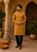 Kakki Colour Print Kurta