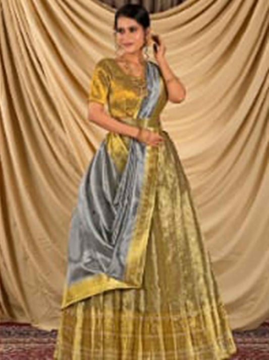 Best Womens Lehenga Tissue L-Gold