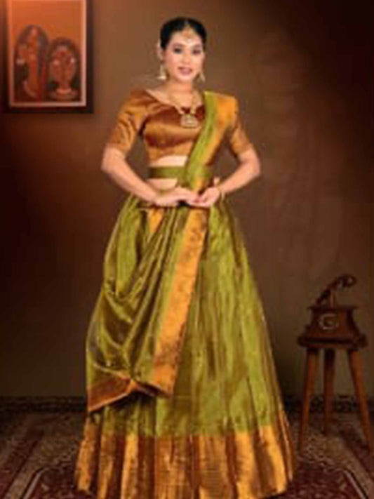 Best Liril Copper Tissue Saree Lehenga​ for Women