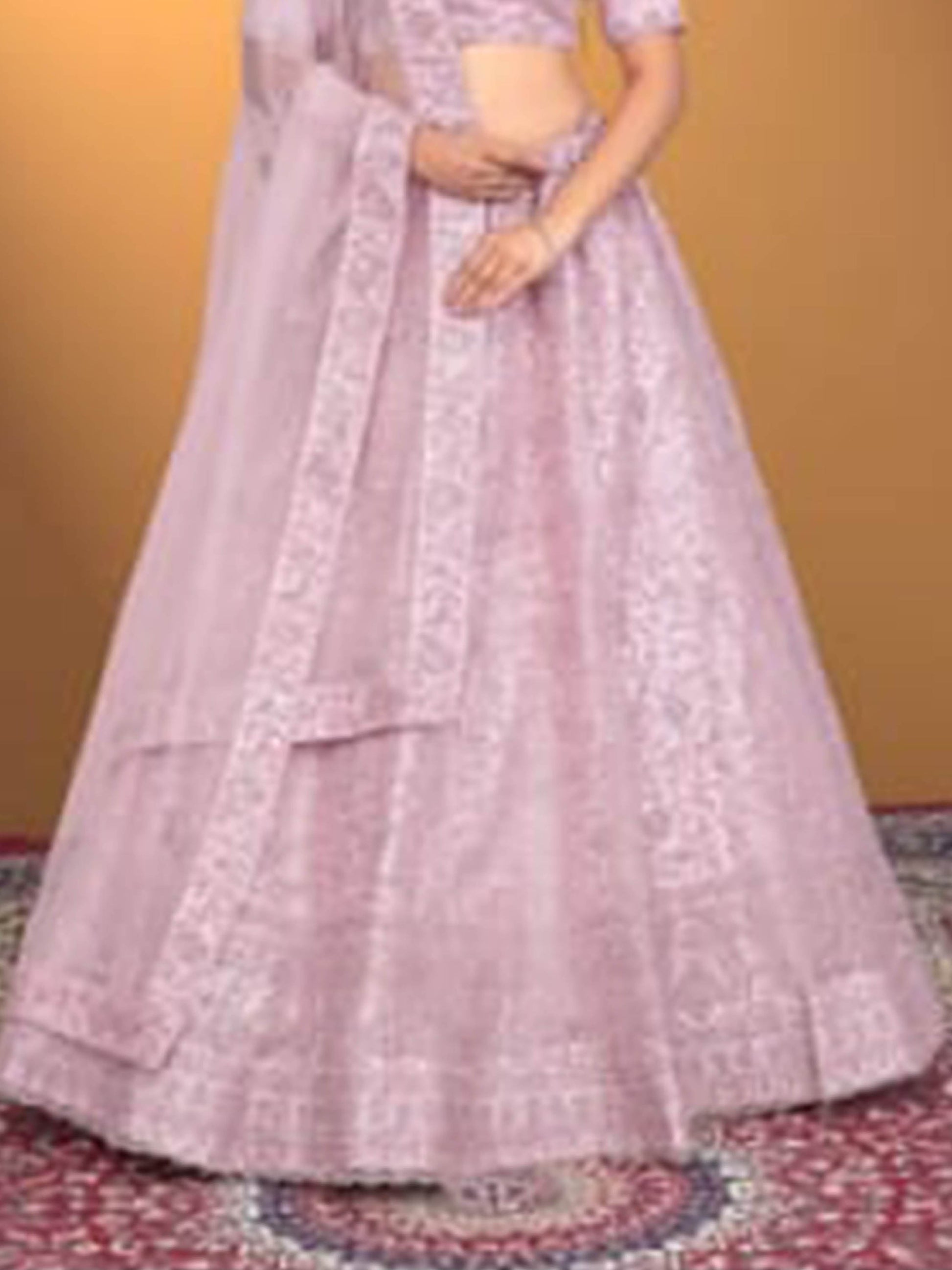 Trendy Net Light Pink Lehenga Bridal