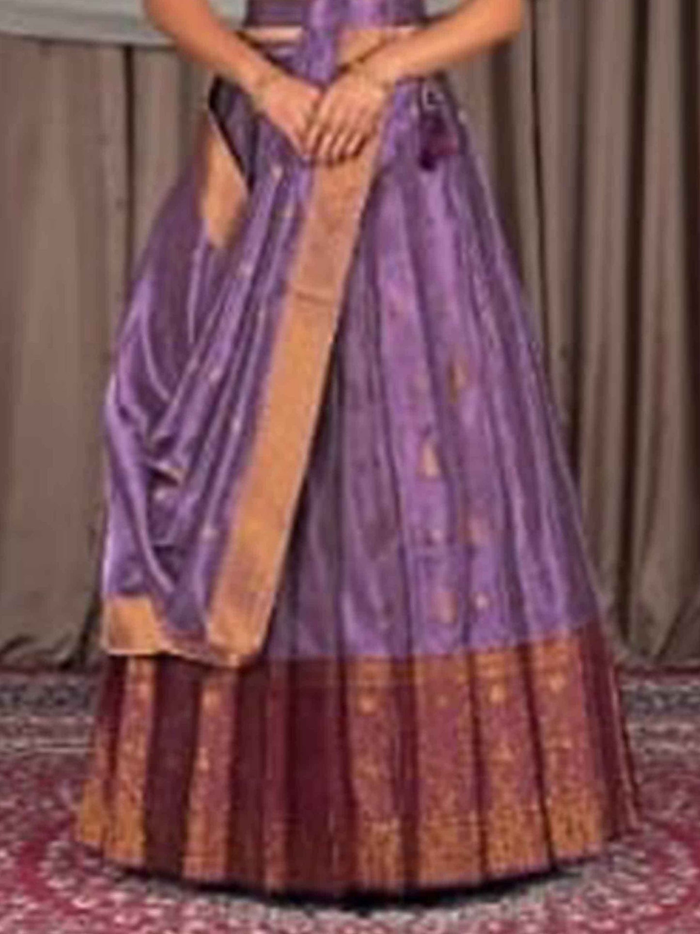 Womens Tissue Purple Wine Best Lehenga