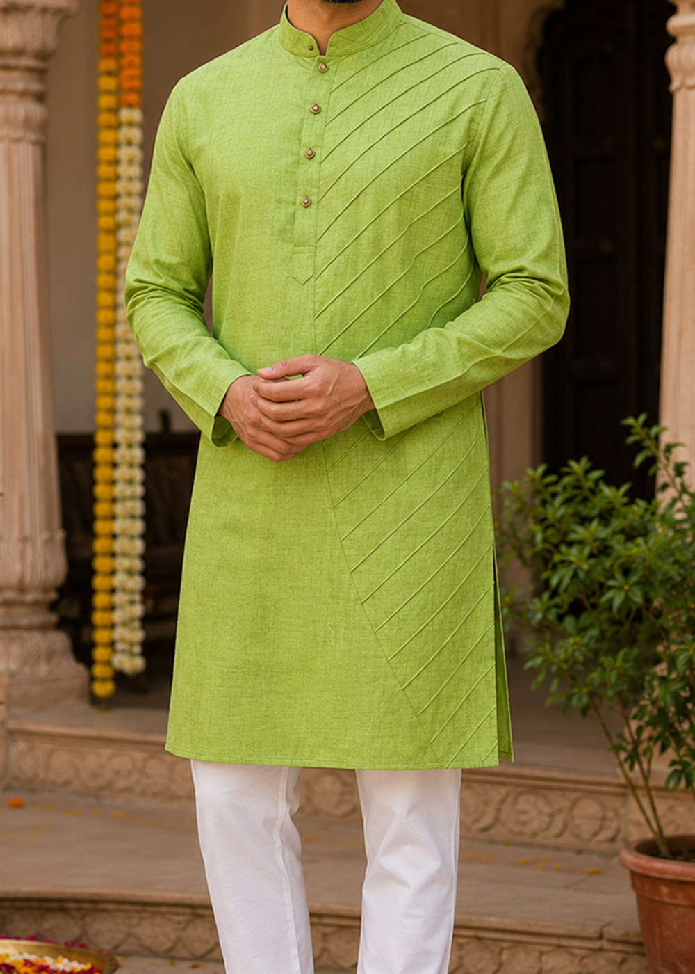Light Green Plain Kurta