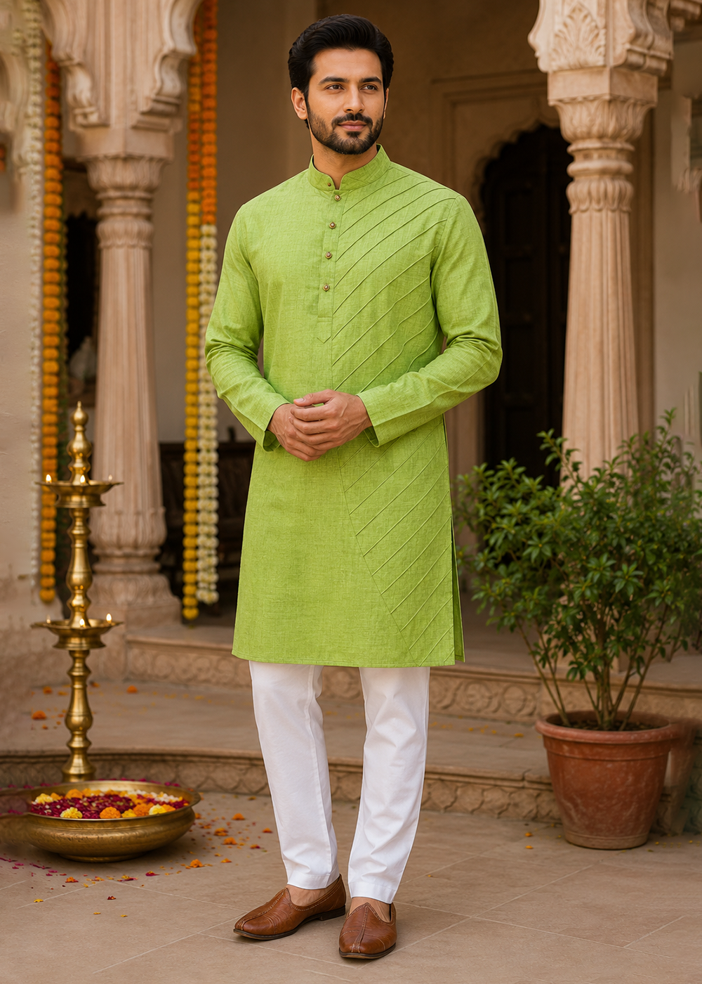 Light Green Plain Kurta