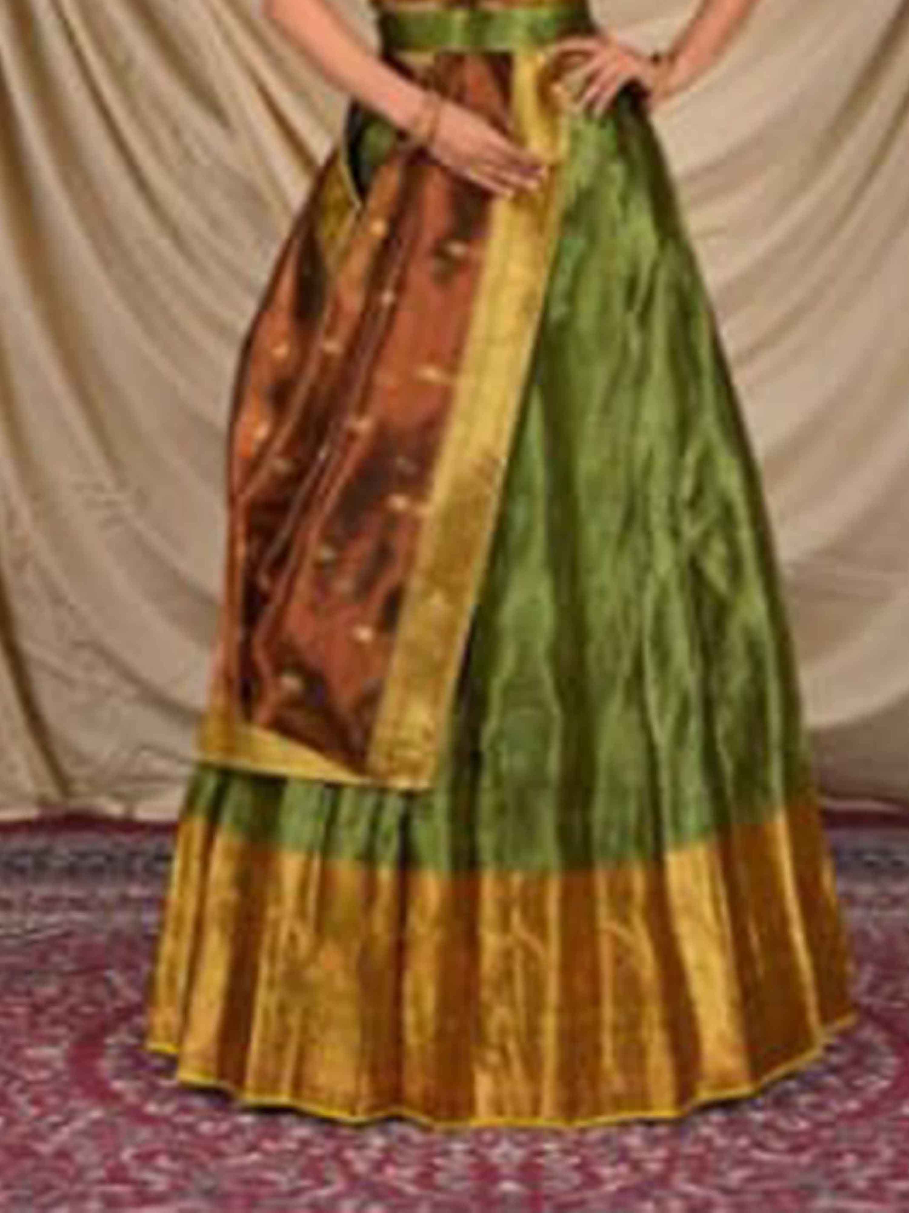 Banaras Wedding lehenga Methano L-Gold Womens