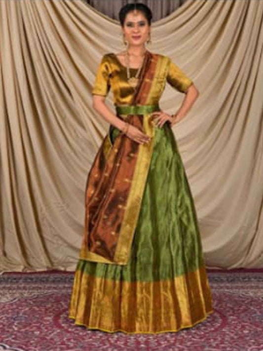 Banaras Wedding lehenga Methano L-Gold Womens
