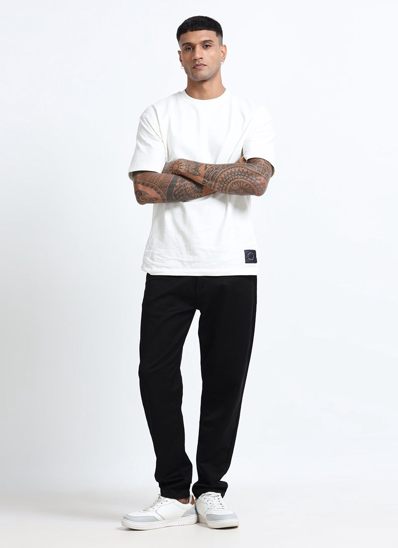 MIDNIGHT CORE Relaxed Fit Denim Jeans Noir Black