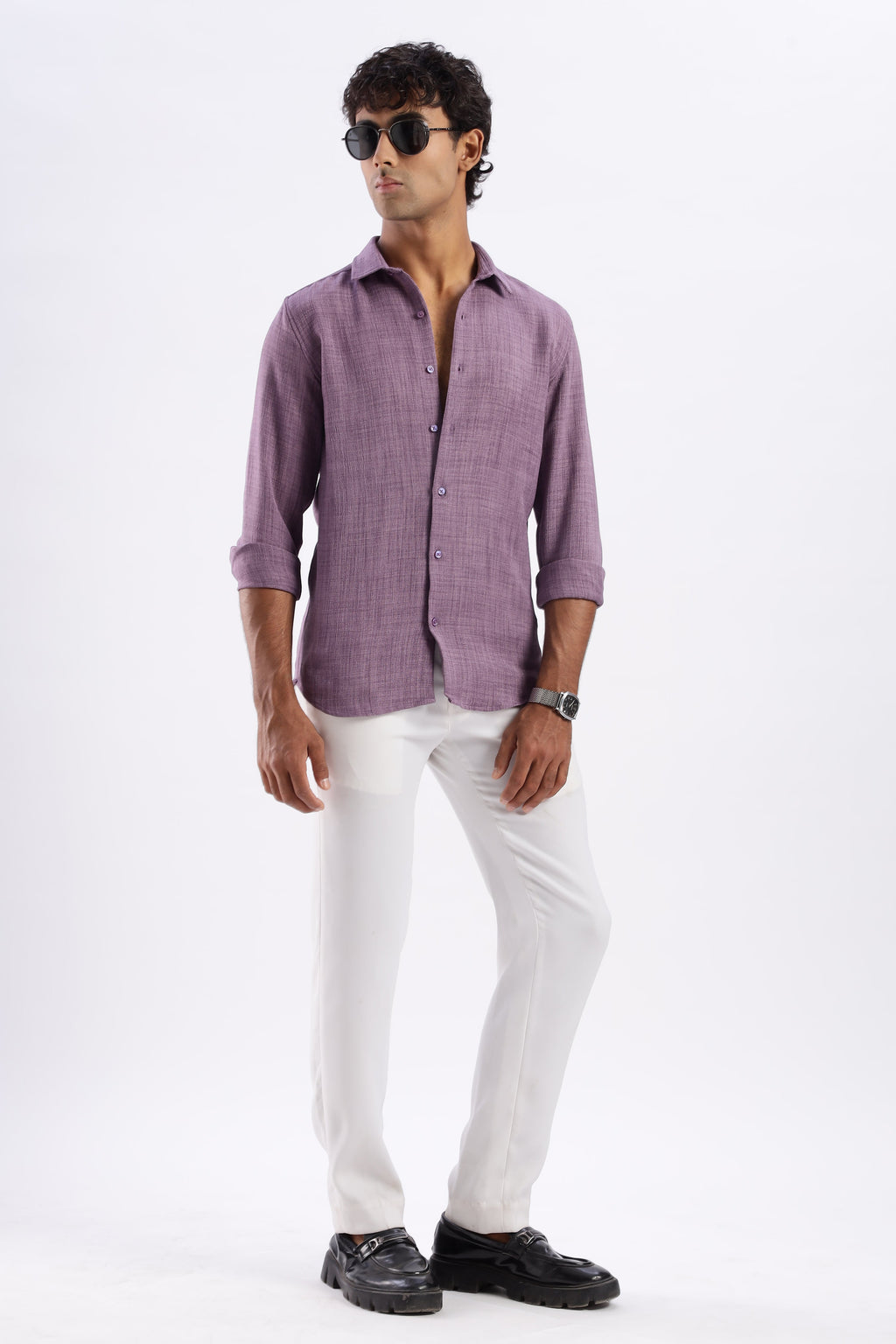 Men Air Like Linen Vintage Shirt-Lavender