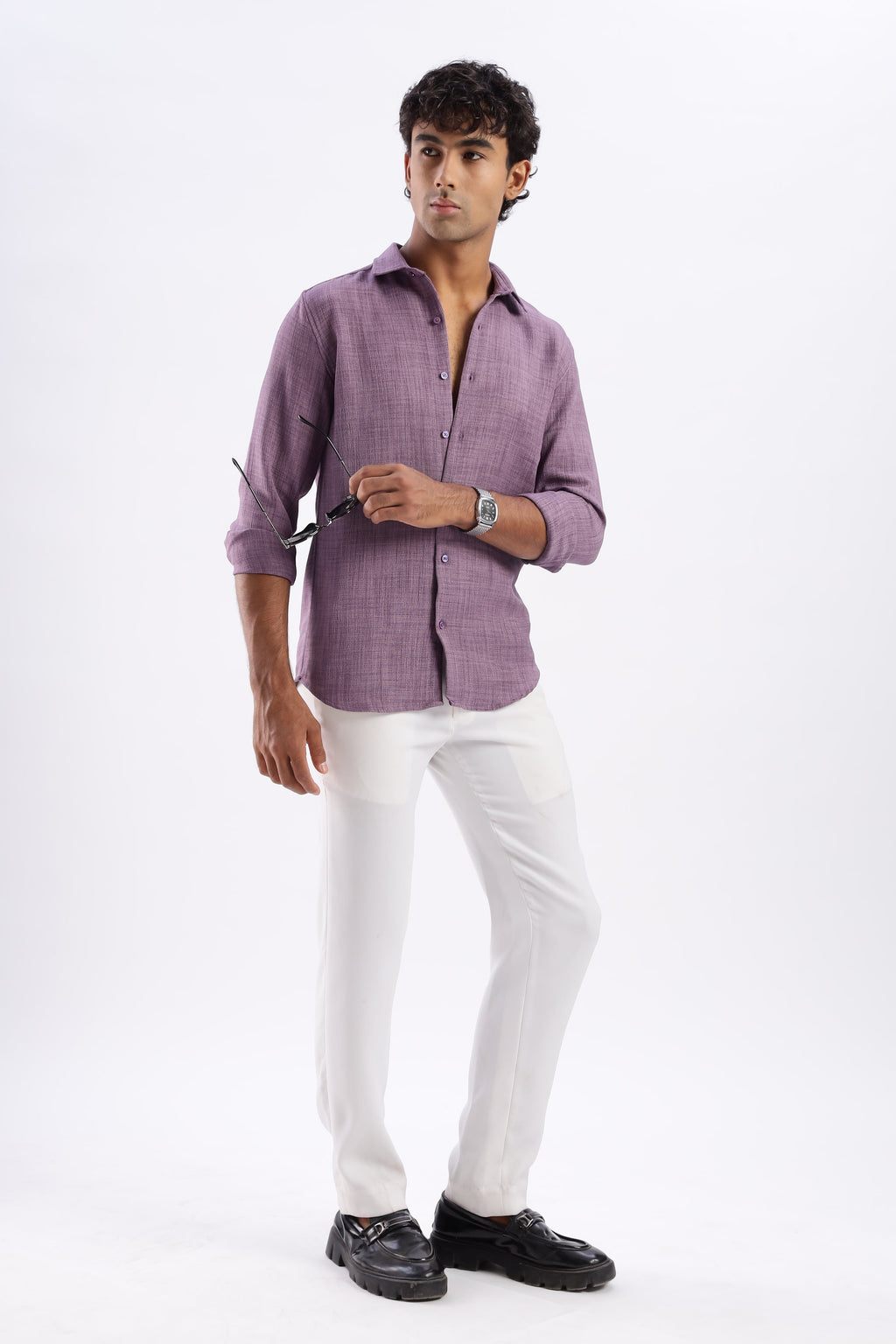 Men Air Like Linen Vintage Shirt-Lavender