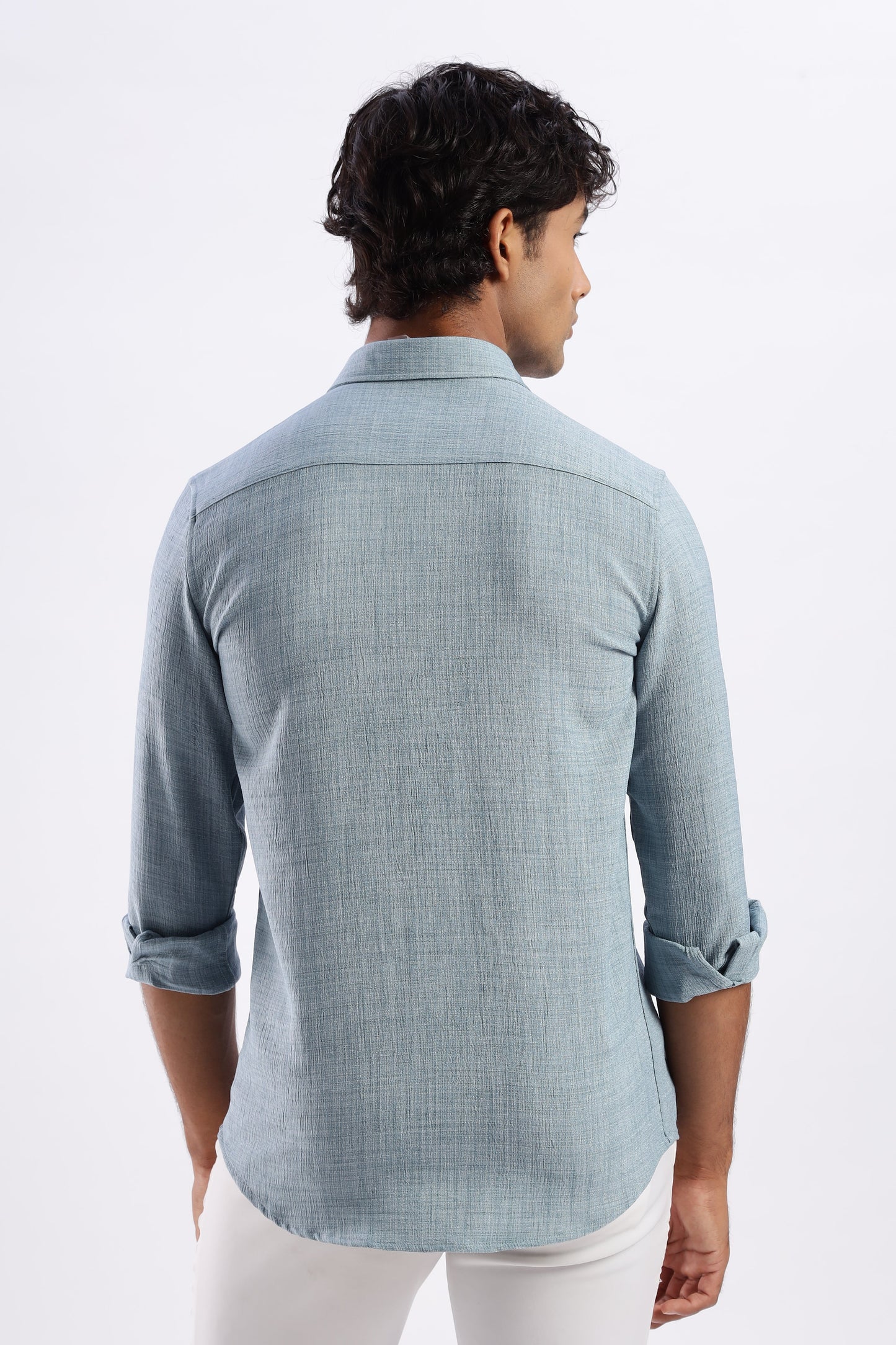 Men Air Like Linen Vintage Shirt-Lt Grey