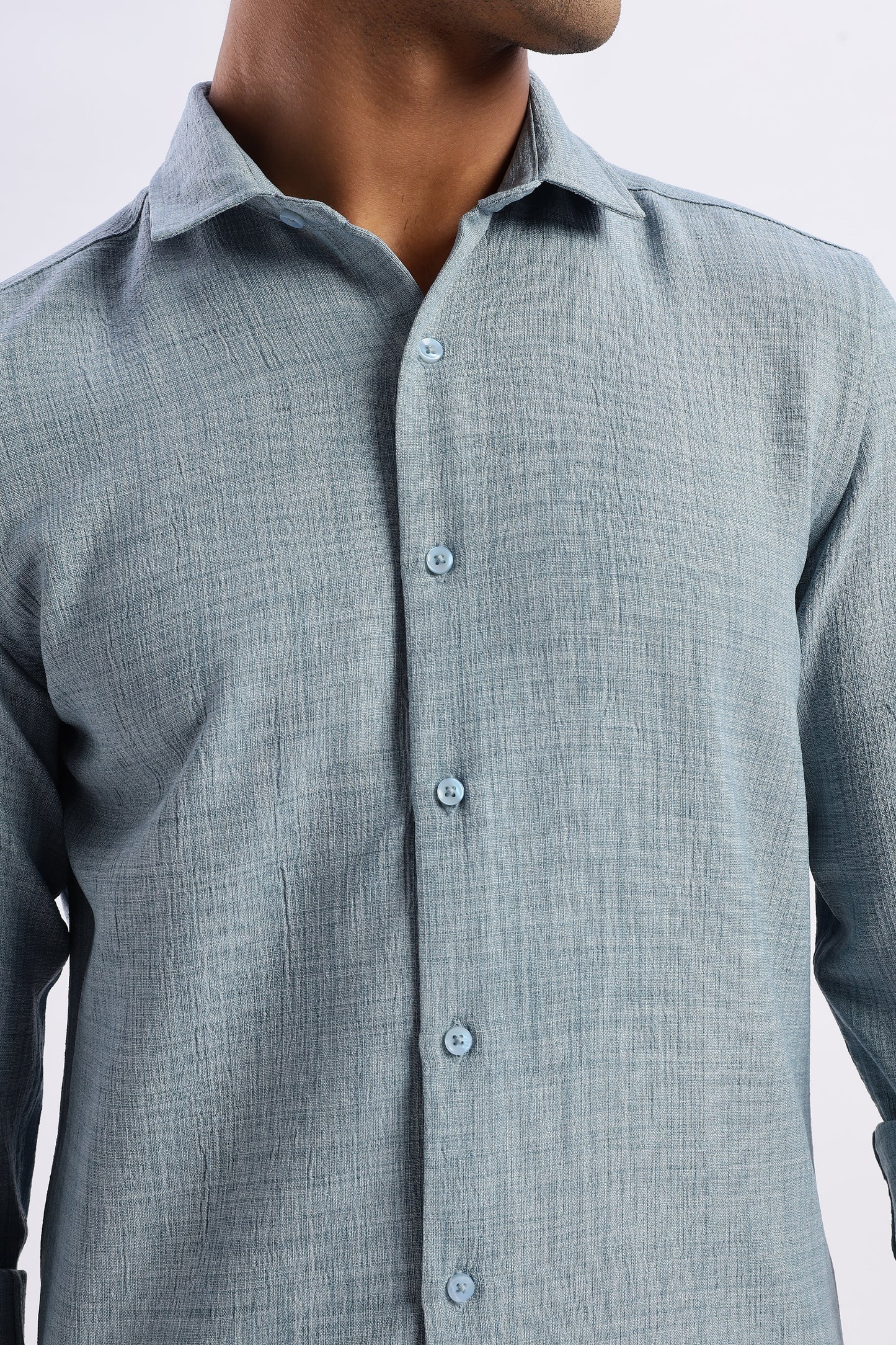 Men Air Like Linen Vintage Shirt-Lt Grey
