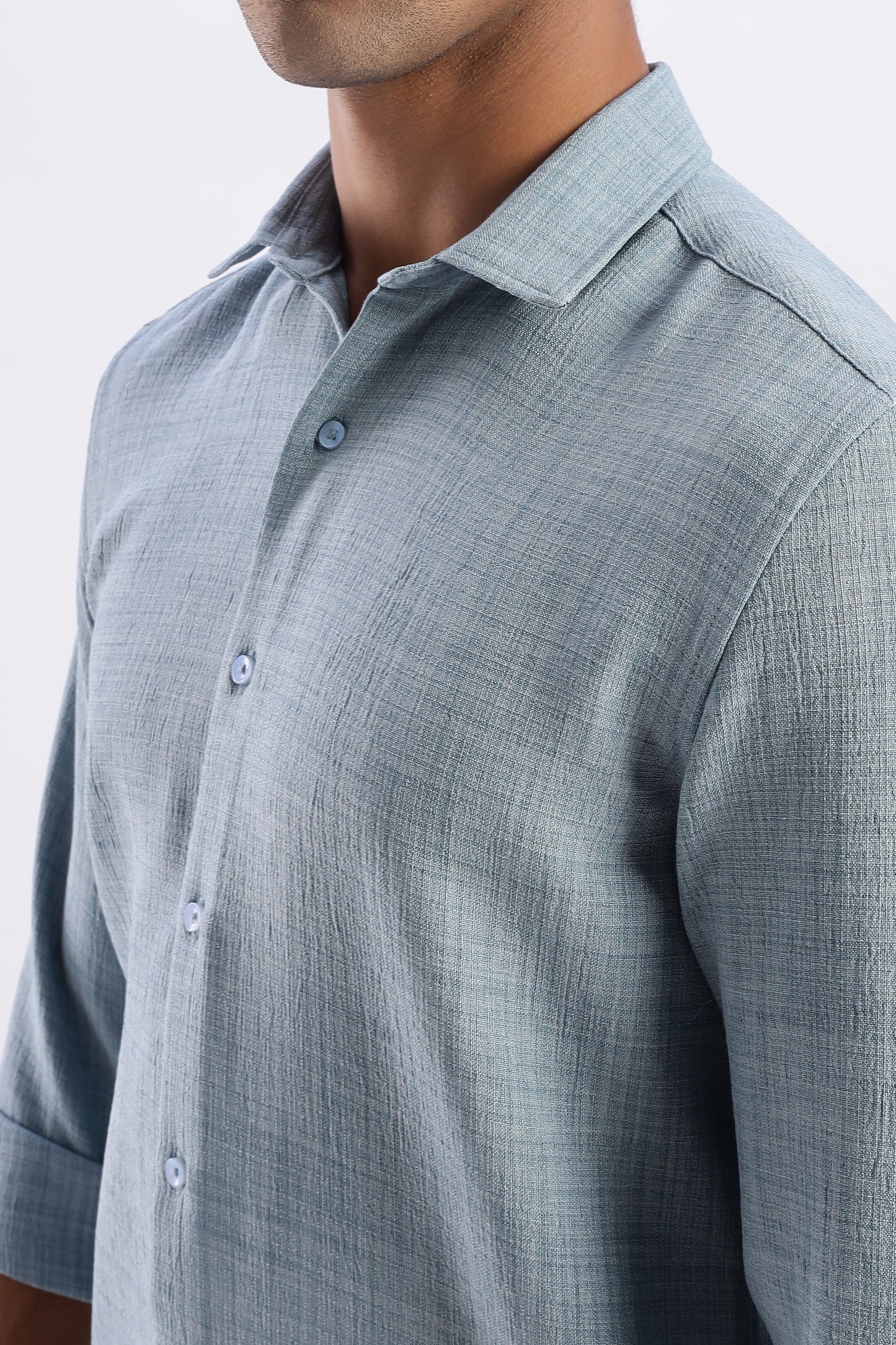 Men Air Like Linen Vintage Shirt-Lt Grey