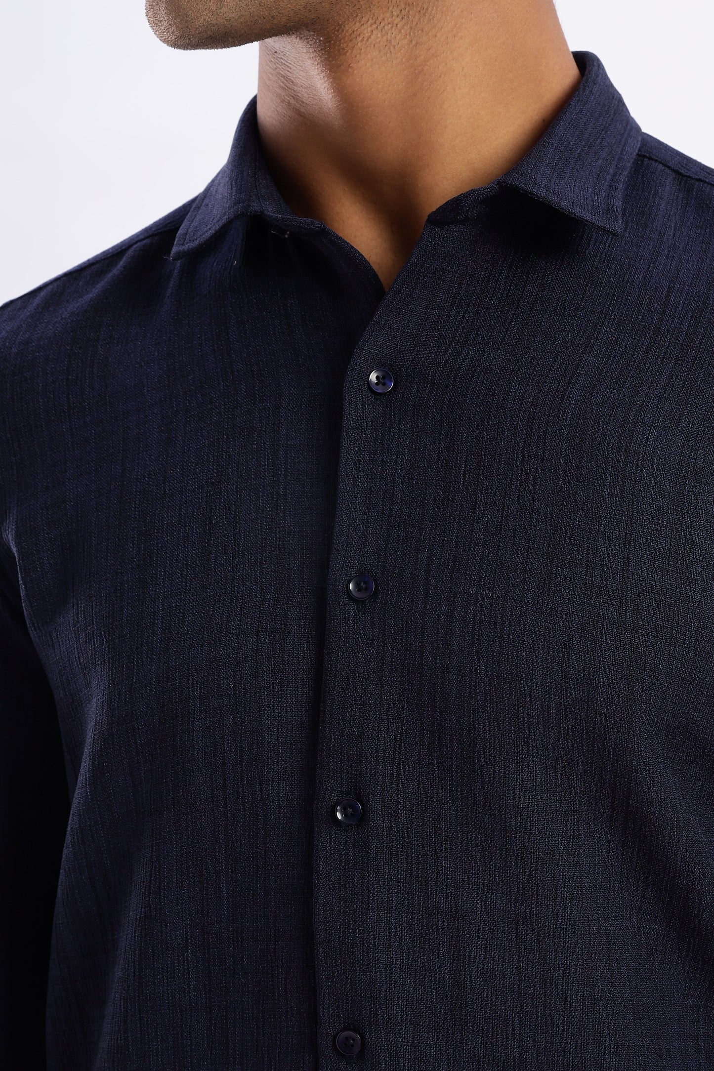 Men Air Like Linen Vintage Shirt-Navy