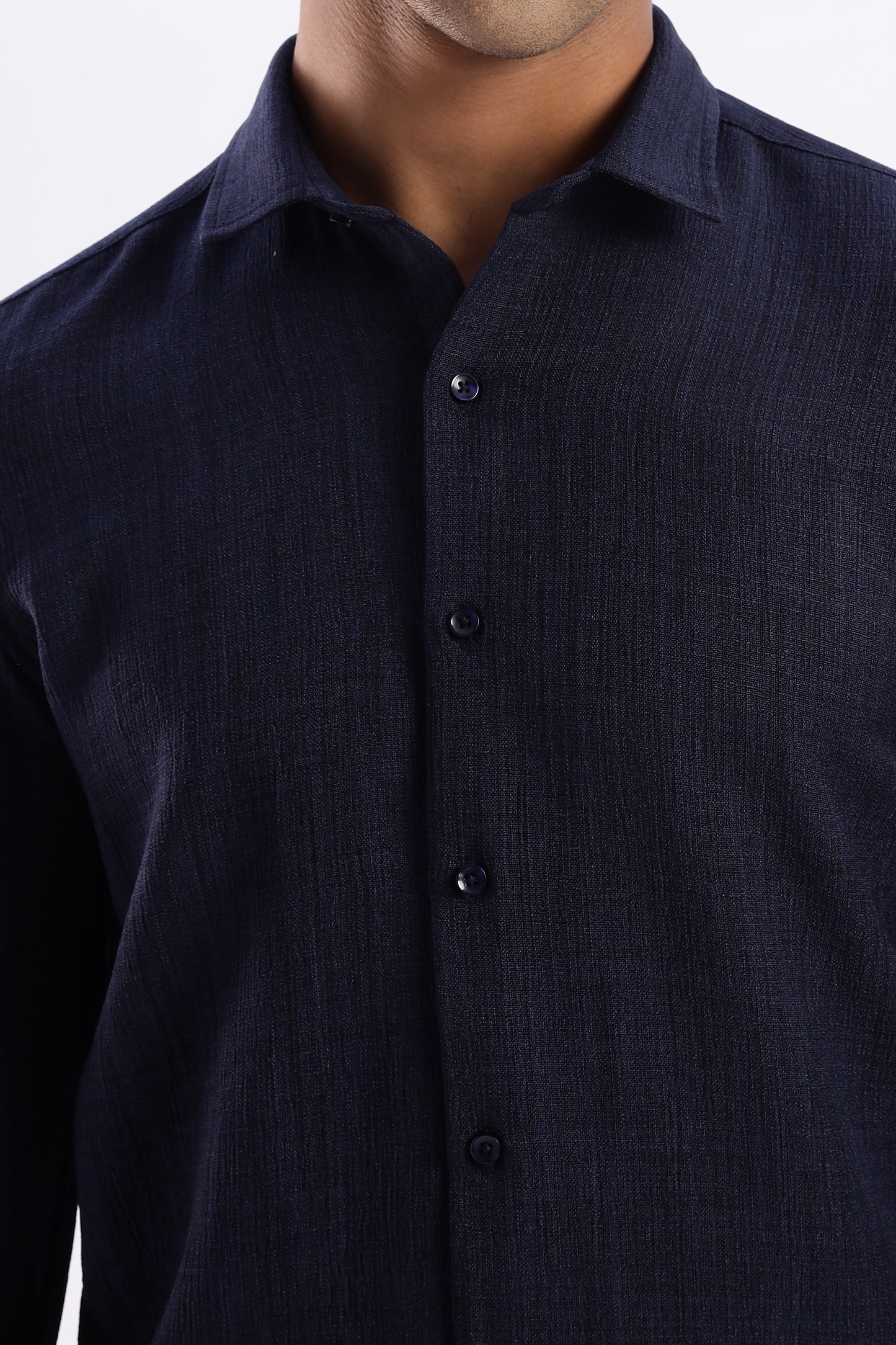 Men Air Like Linen Vintage Shirt-Navy