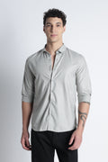 Men Liquid Nylon Plain Shirts-Lt Grey