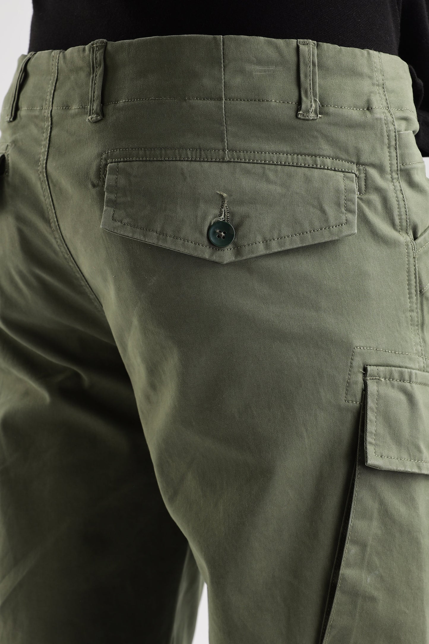 Men Heavy Twill Cargo-Olive